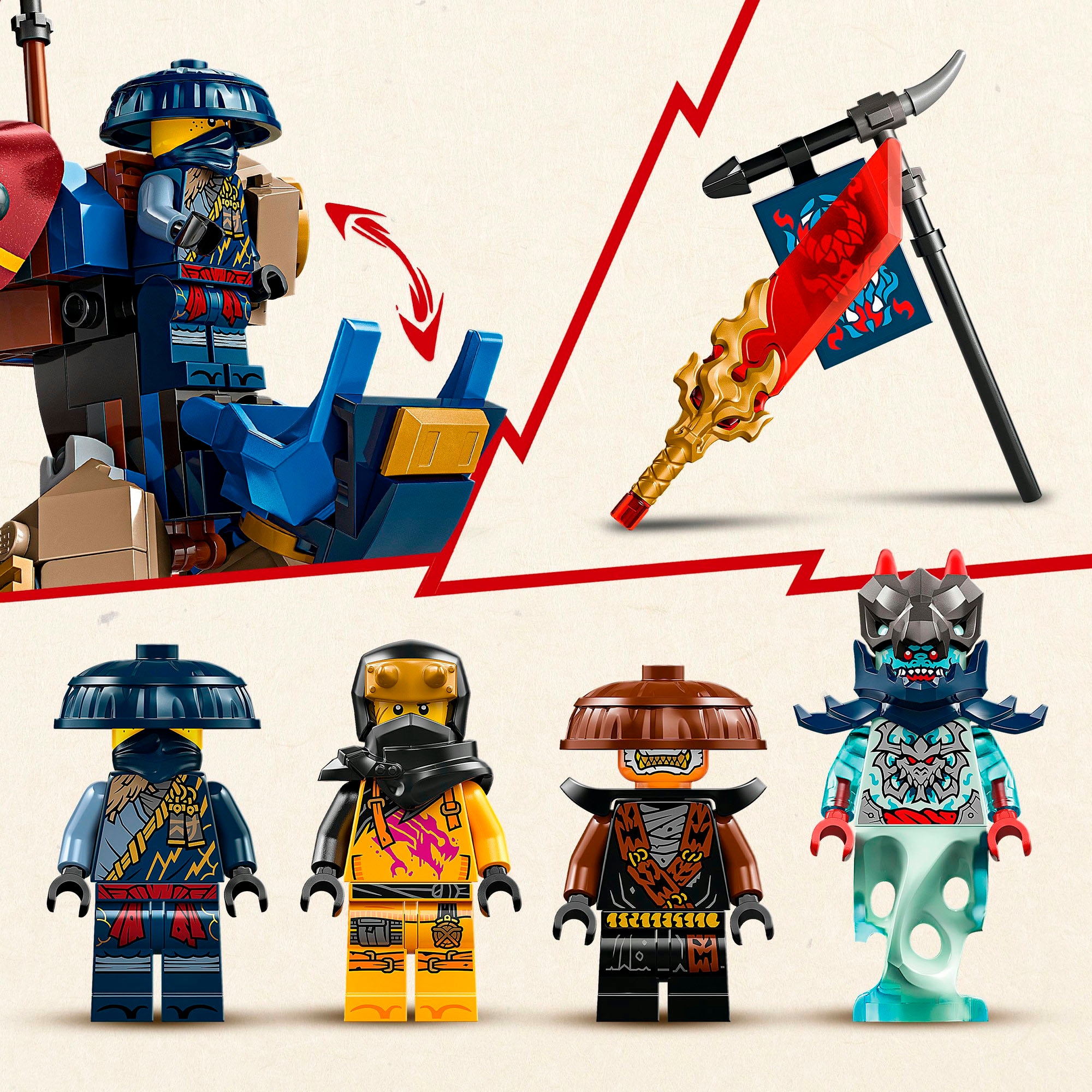LEGO® Konstruktionsspielsteine »Rogues Mech-Drachenreiter (71843), LEGO Ninjago«, (584 St.), Made in Europe