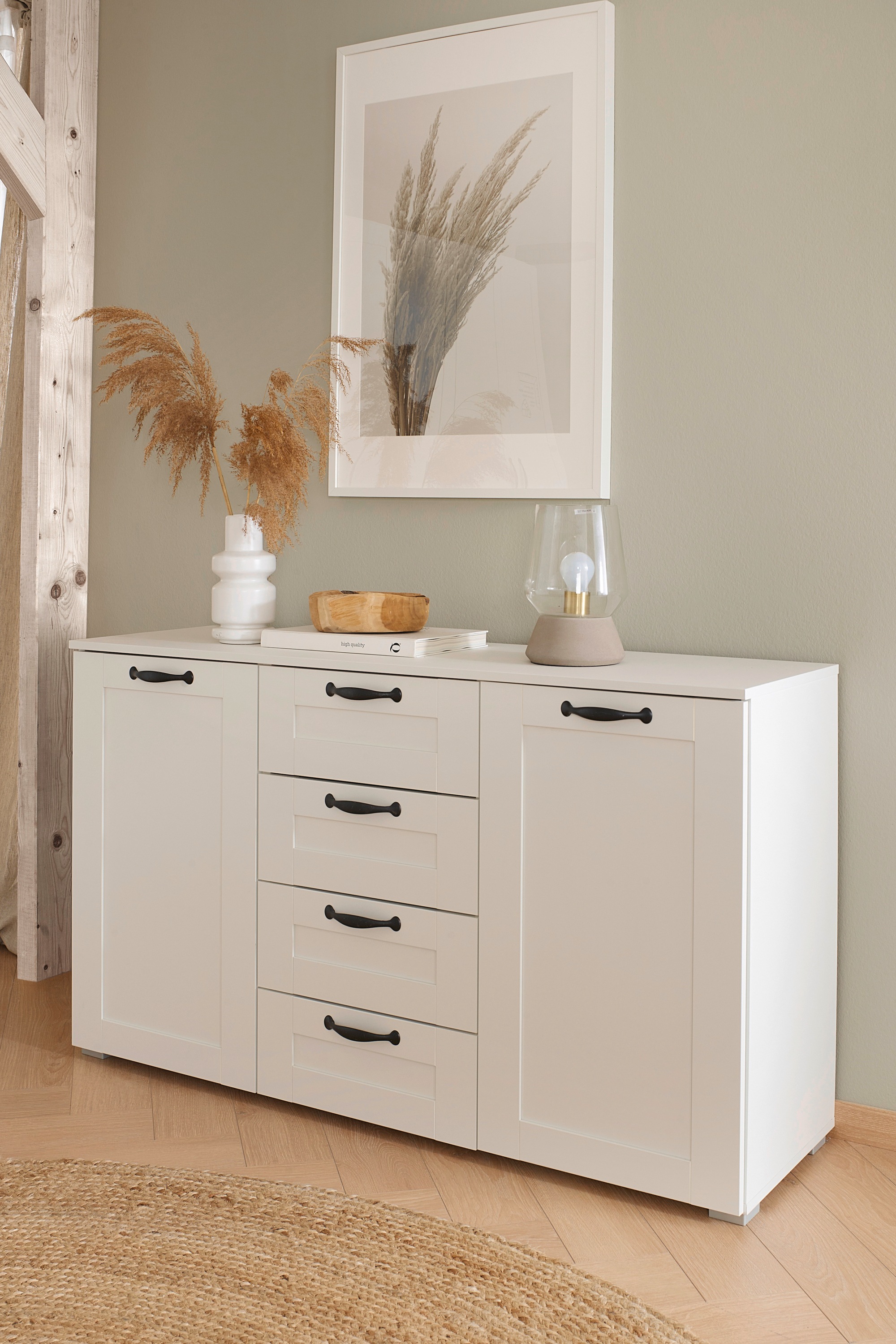 rauch Kombikommode »Cottage by Aditio«, in skandinavischem Landhausstil, 4 Schubladen mit Softclose-Funktion