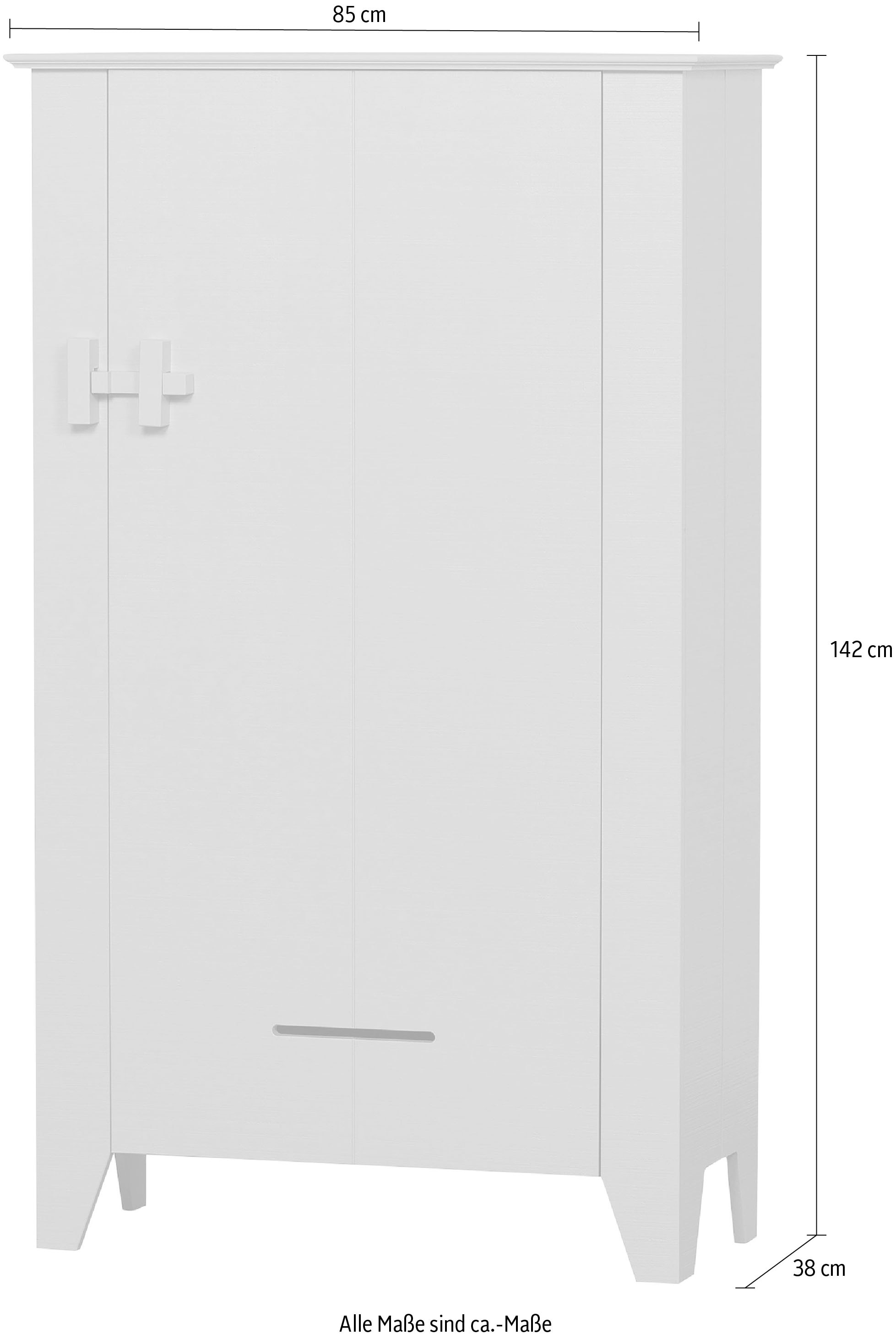 WOOOD Stauraumschrank »Gijs«, Bauernschrank mit Griff, H 142 cm x B 85 cm