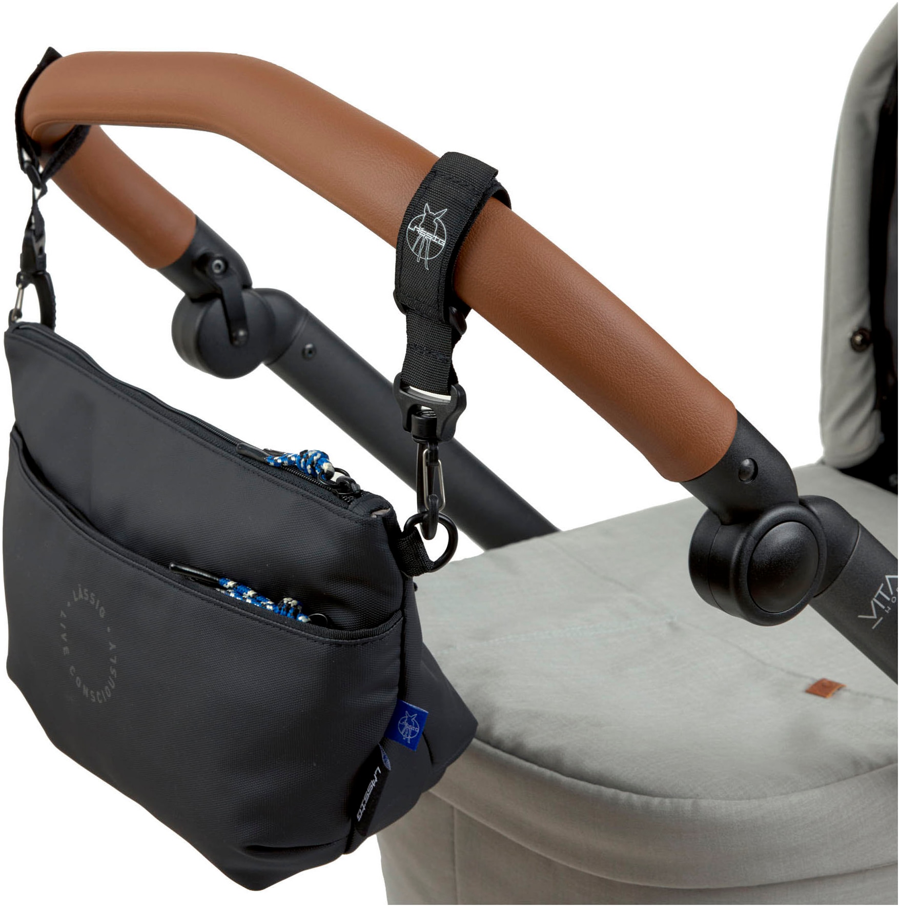 LÄSSIG Kinderwagen-Tasche »Green Label, Buggy Bum Bag, black«, mit Kinderwagenbefestigung