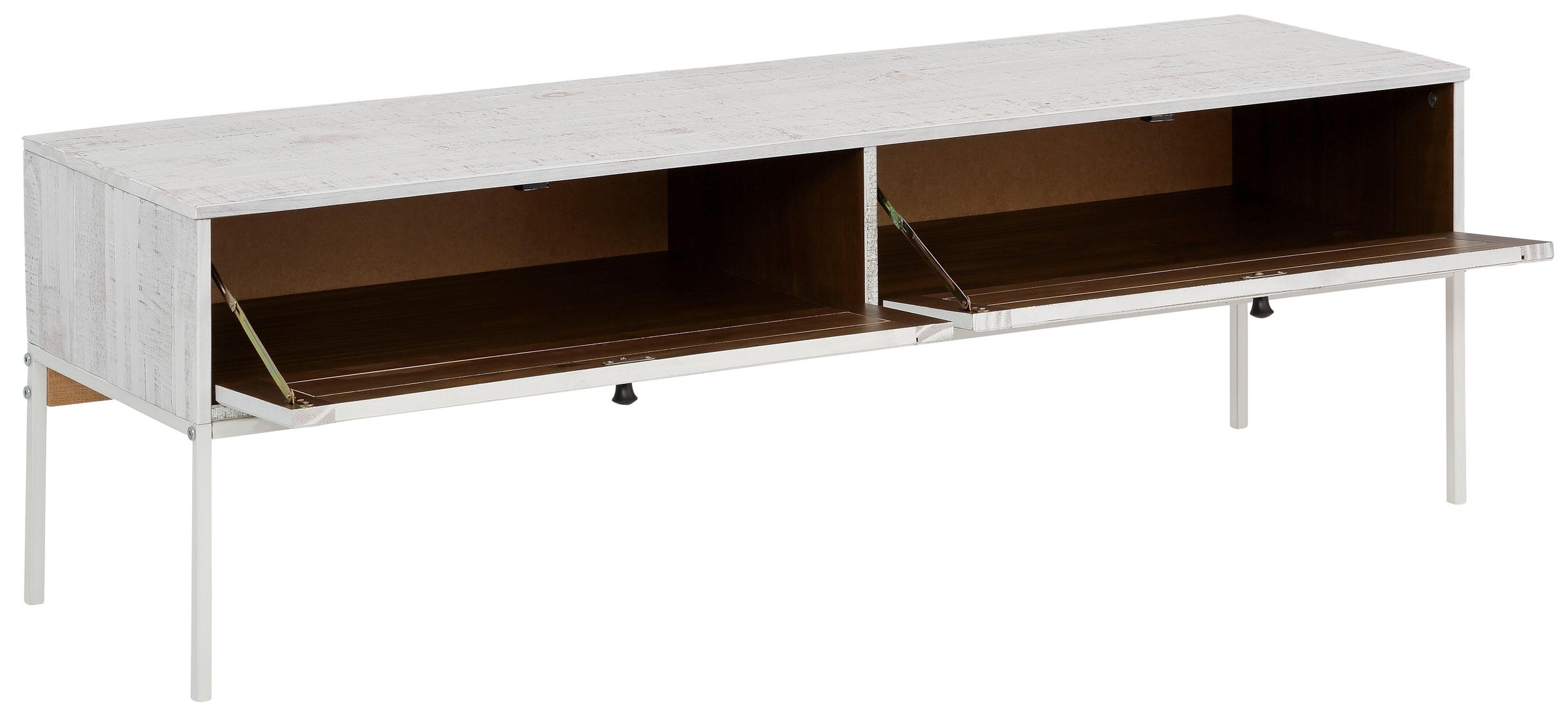 Home affaire Lowboard »Freya«, Kommode mit 2 Klappen, Metallgriffen, aus Massivholz, Breite 140 cm