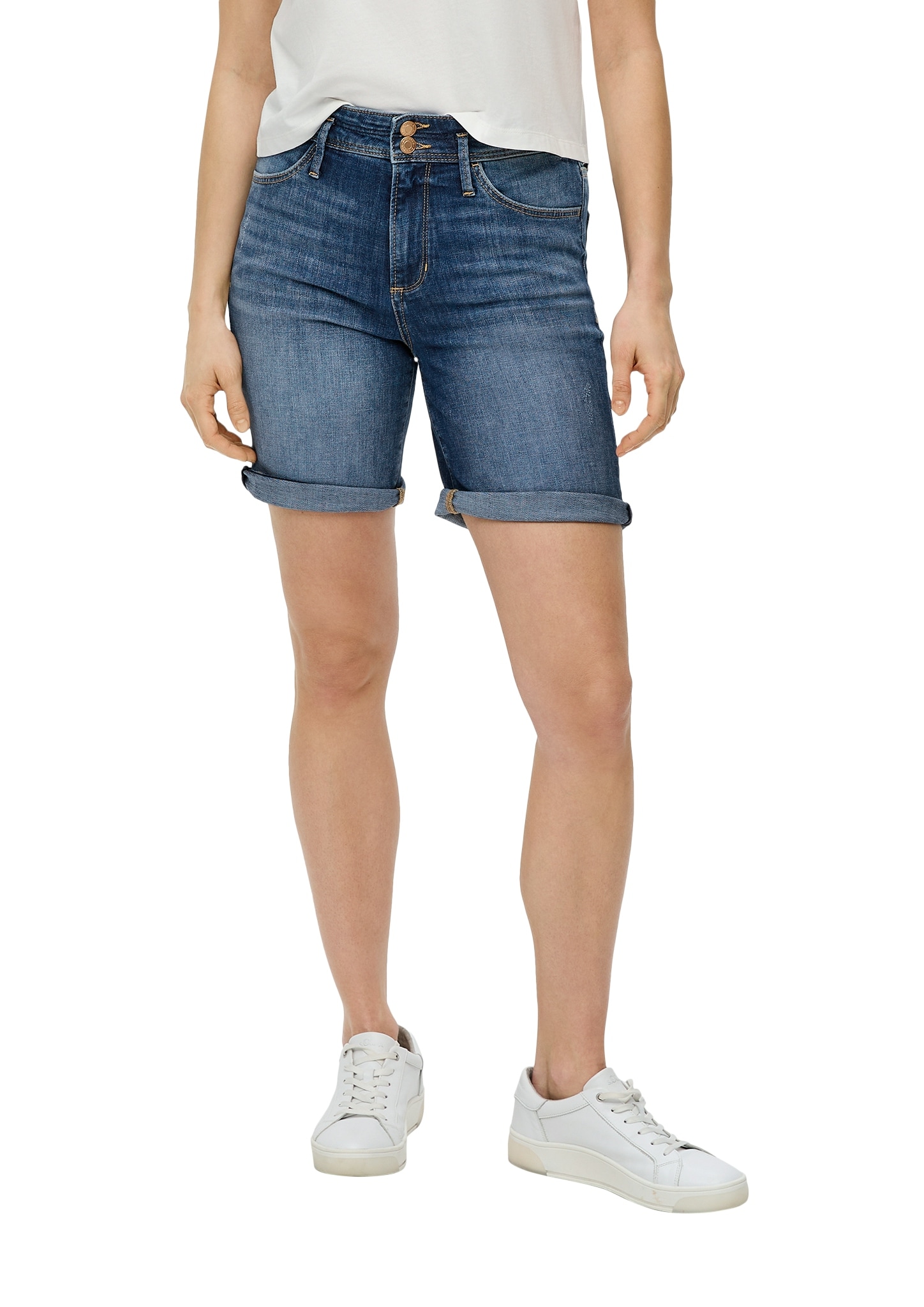 Jeansbermudas, in blauer Waschung