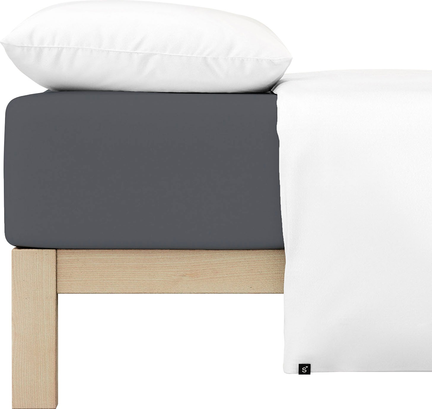 Schlafgut Spannbettlaken »PURE Bio-Baumwolle mit Elasthan, dehnbar blickdicht, straff, Bettlaken«, PREMIUM Laken für Matratzen bis 30cm Höhe, in 90x200, 140x200, 180x200