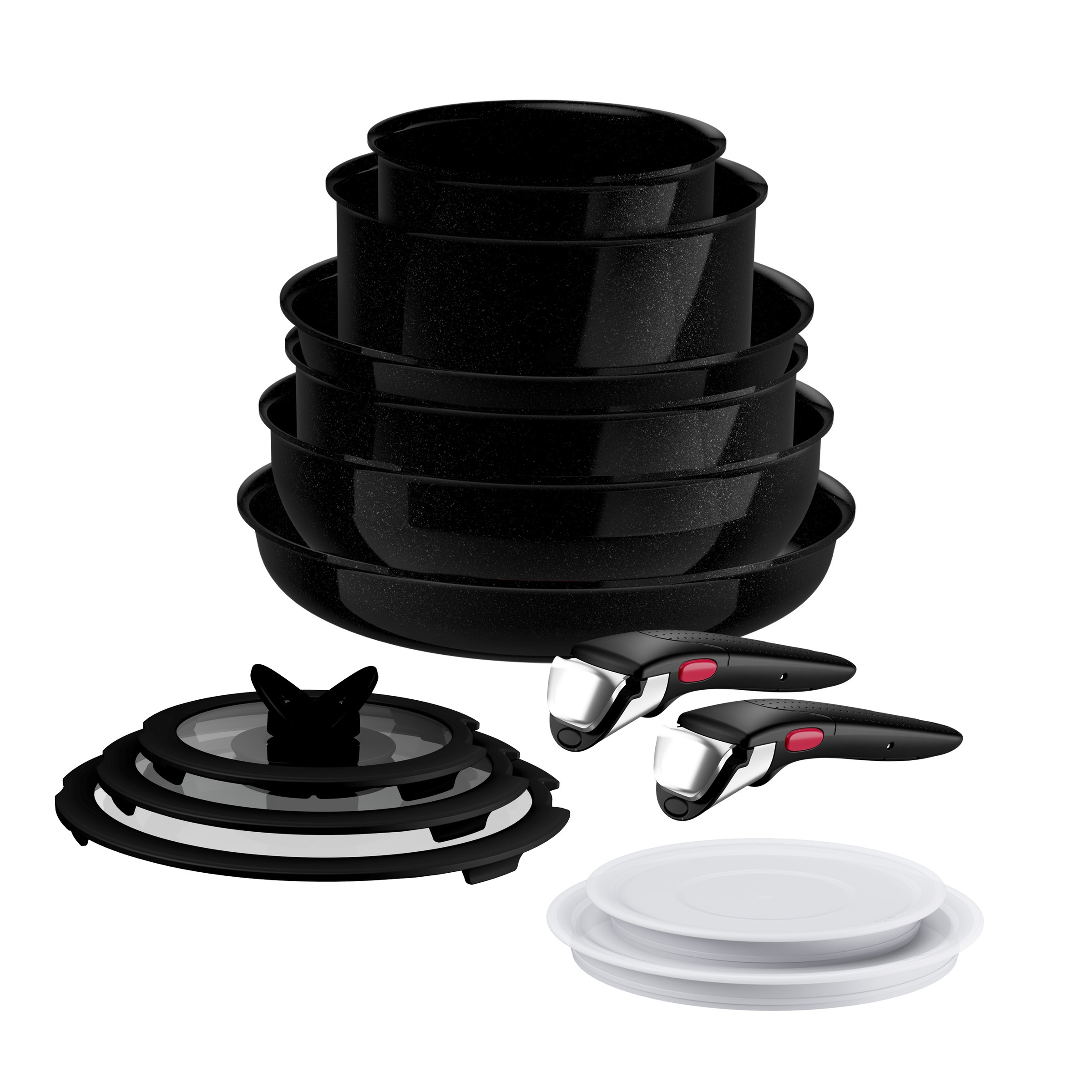 Tefal Pfannen-Set »Ingenio Excellence Keramik« Aluminium Set, 13 tlg. abnehmbarer Ingenio-Griff, Thermo-Signal, stapelbar, Induktion