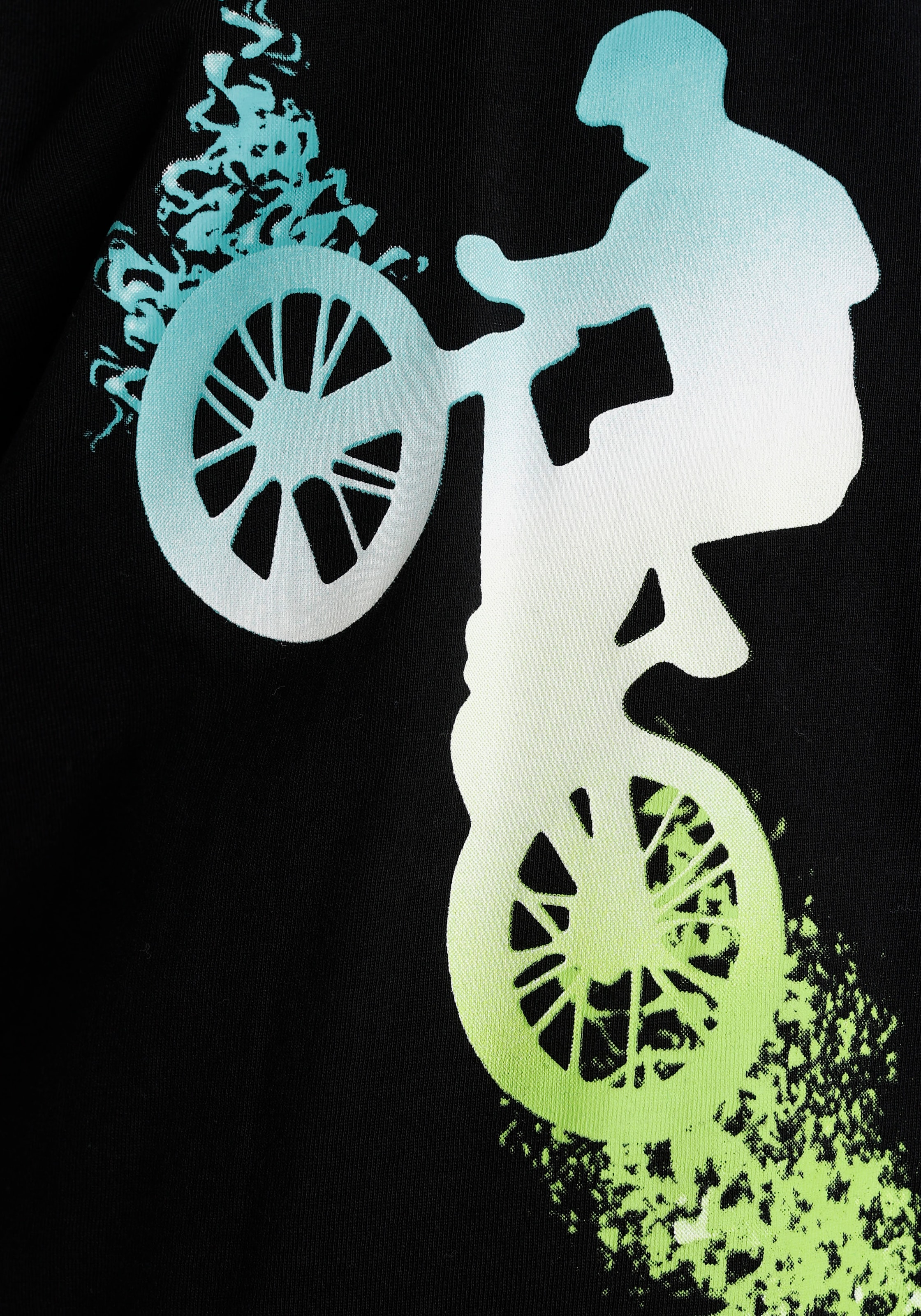 KIDSWORLD Kapuzenshirt »BIKER«, Langarm, sportlicher Stil, mit trendigem Druck, aus Baumwolle