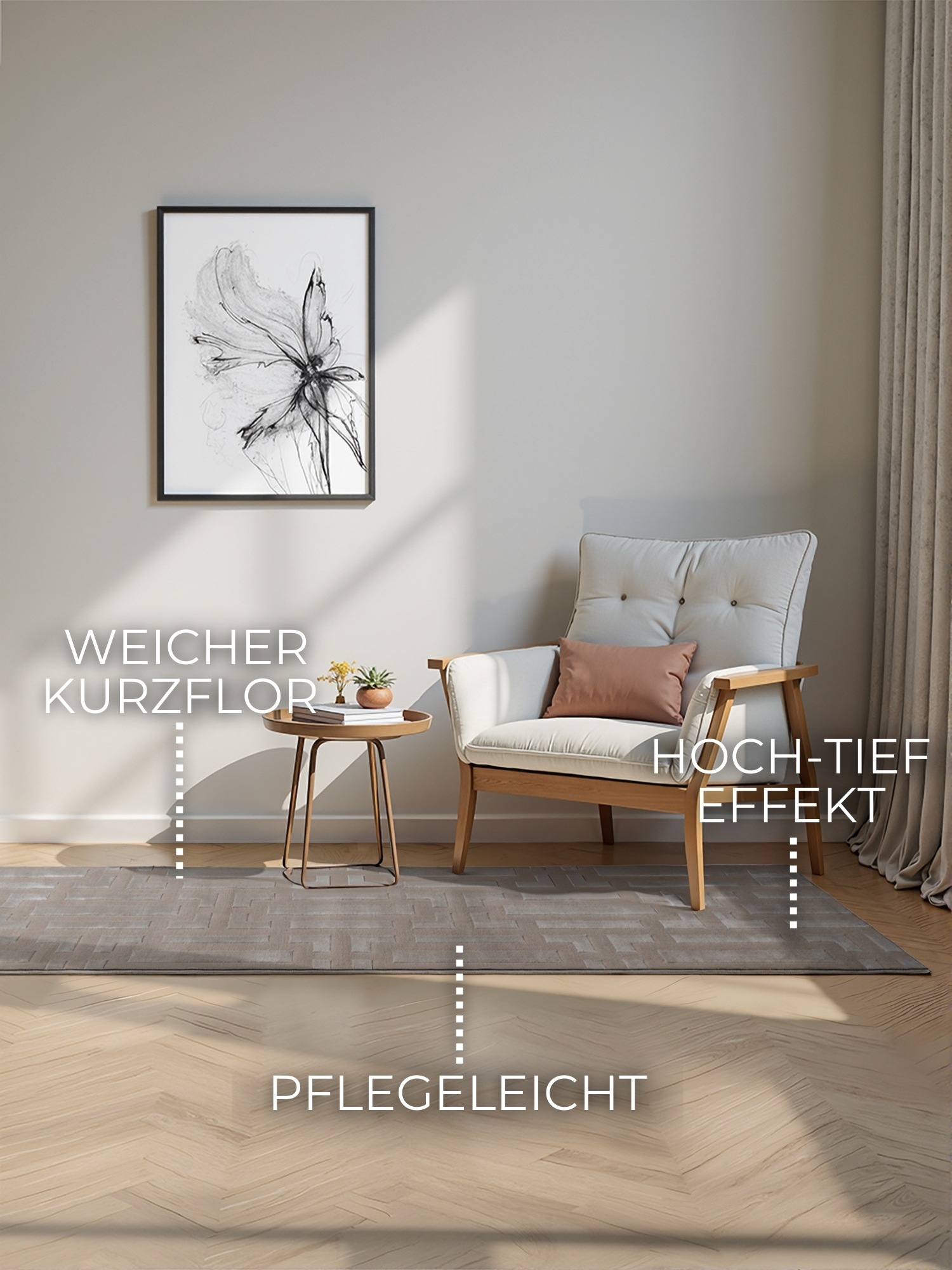 ELLE DECORATION Teppich »Onyx«, rechteckig, 9 mm Höhe, Wohnzimmer, Schlafzi günstig online kaufen