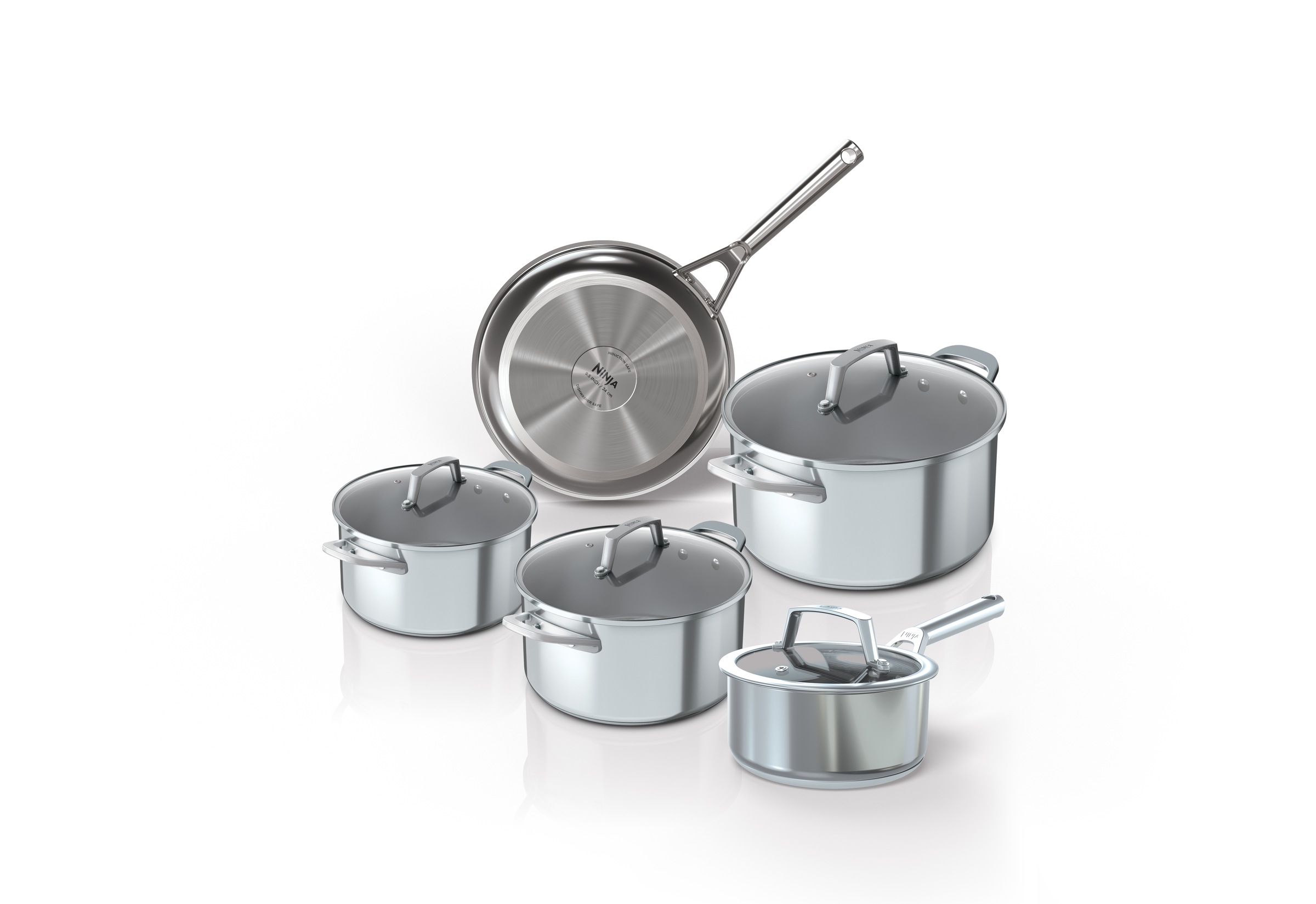 NINJA Topf-Set »Ninja ZEROSTICK 5-teiliges Topf- u. Pfannen-Set aus Edelsta günstig online kaufen