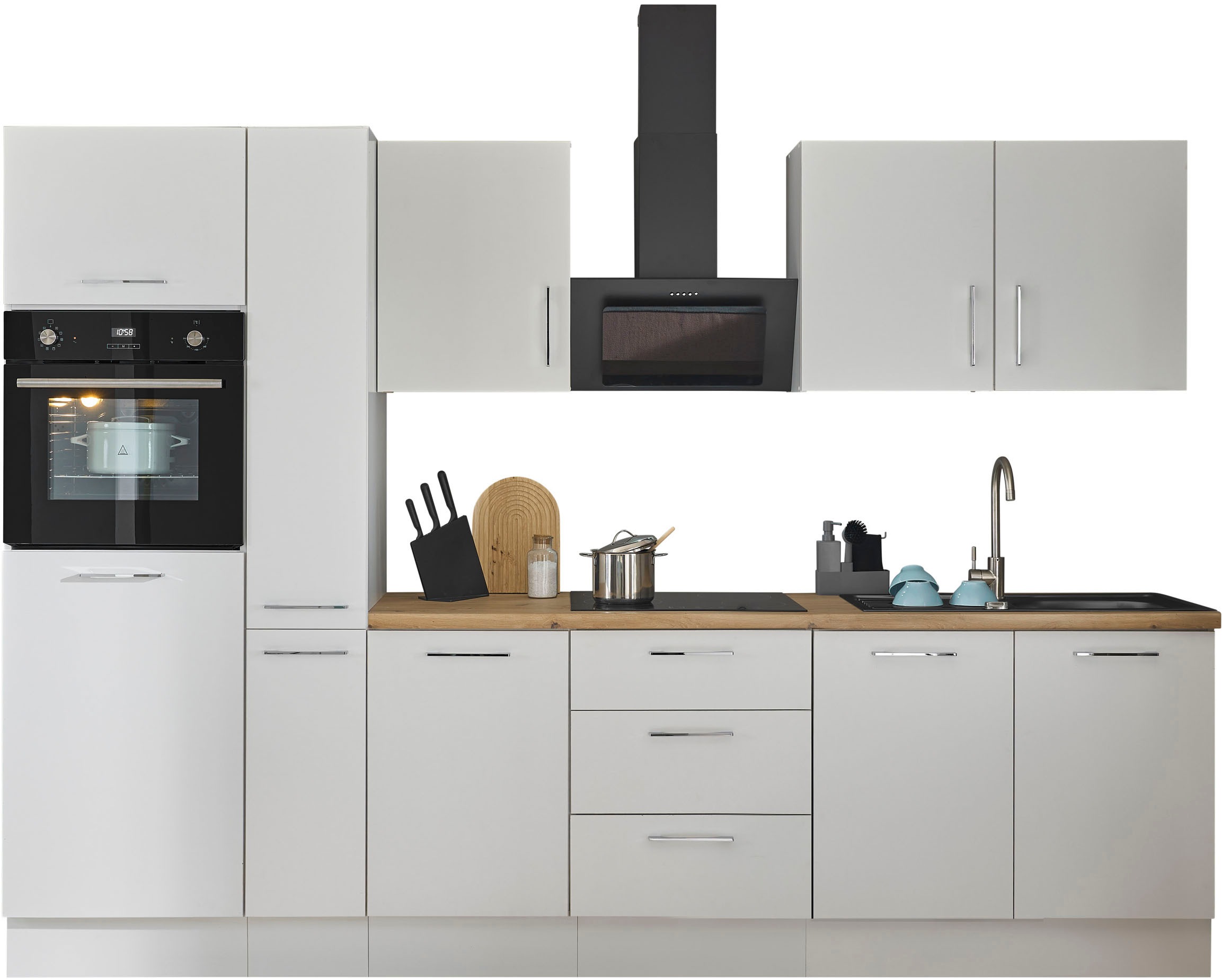 BASIC by Balculina Küchenzeile »Turin«, Breite 300 cm, wahlweise mit E-Gerä günstig online kaufen