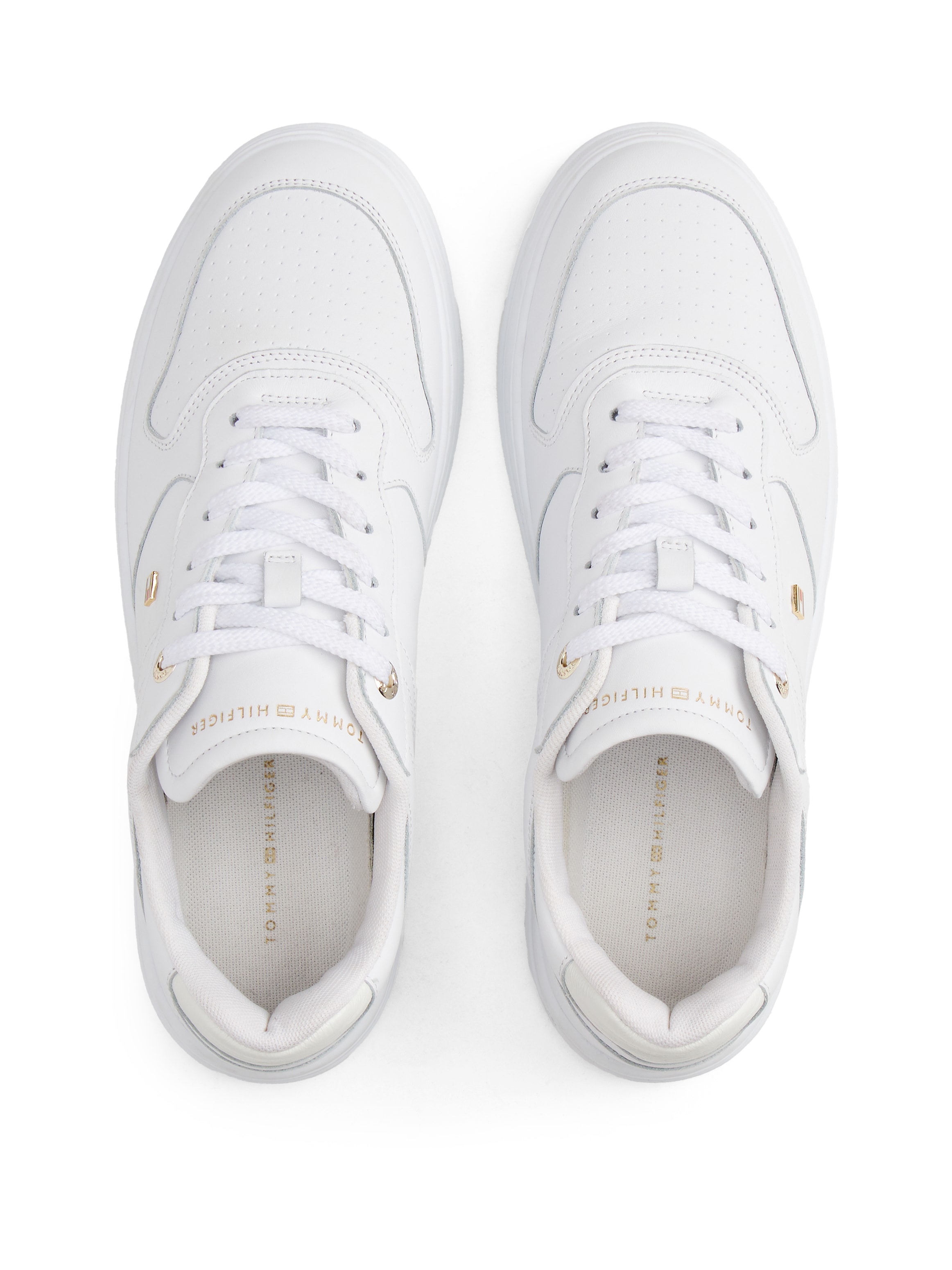 Tommy Hilfiger Plateausneaker »TH SPORTY CUPSOLE LEATHER«  , Freizeitschuh, Halbschuh, Schnürschuh mit seitlichem Logo