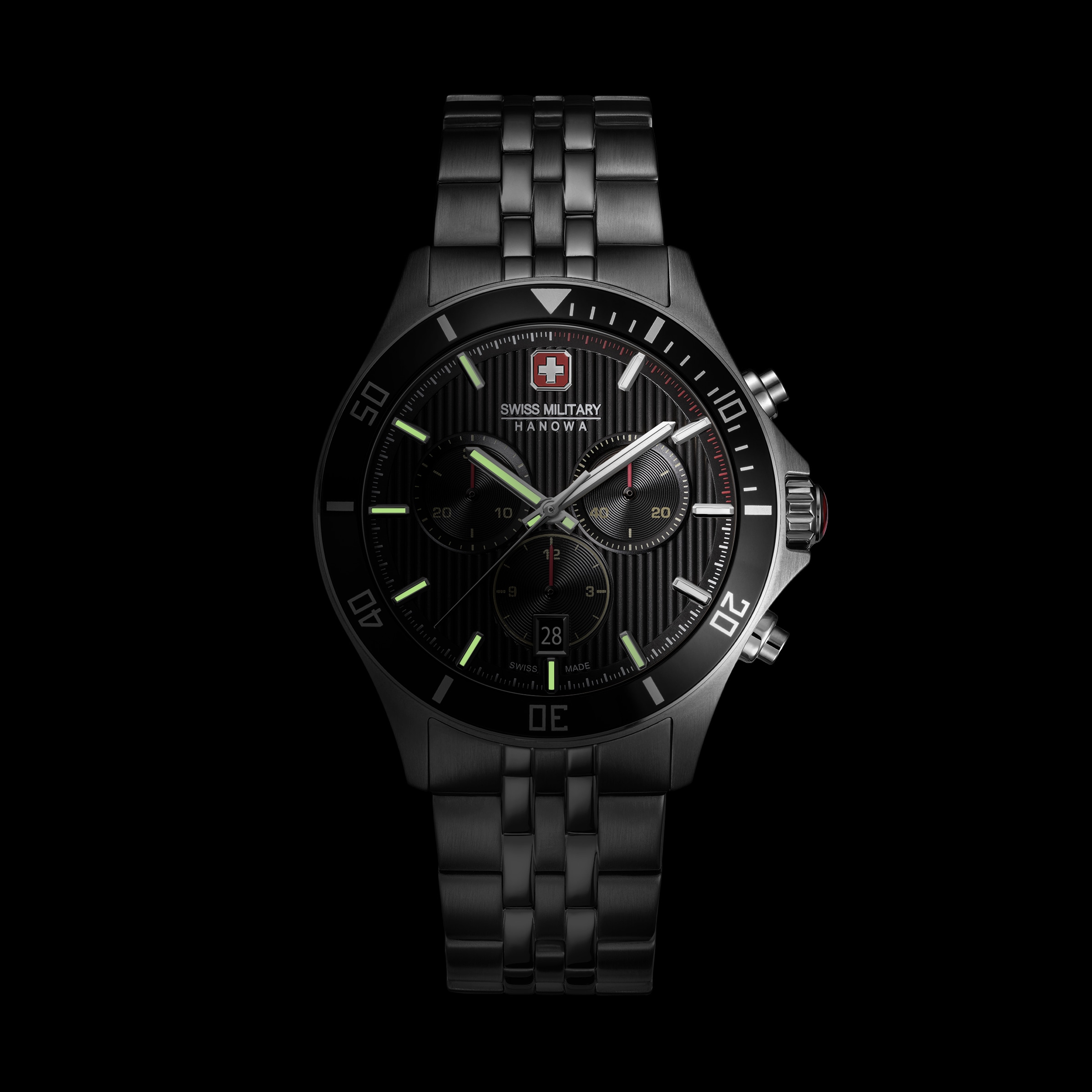 Swiss Military Hanowa Chronograph »Flagship Heritage Chrono« Quarzuhr, Armbanduhr, Herrenuhr, Swiss Made, Edelstahlarmband, analog