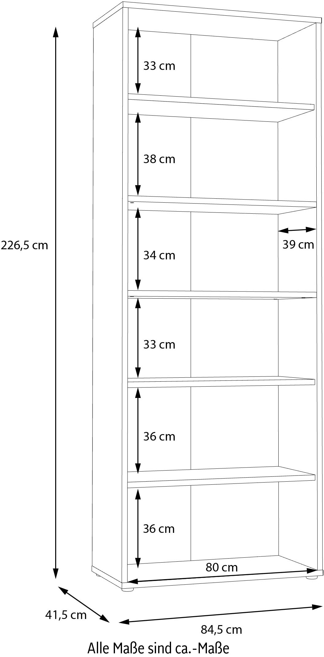 FORTE Aktenregal »Keflav«, Breite 84,5 cm