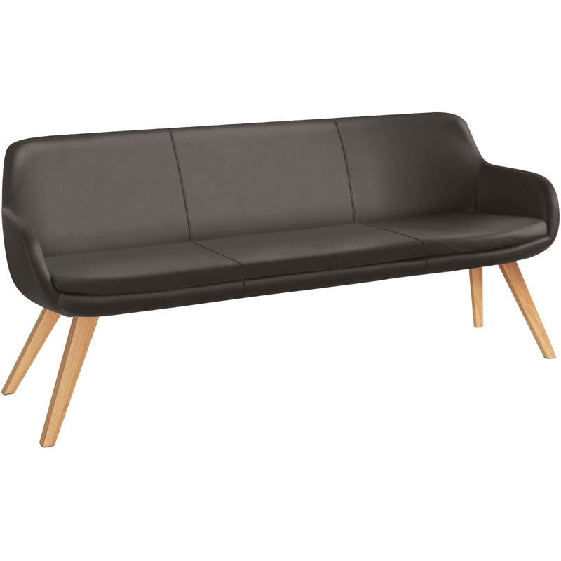 MUSTERRING Essbank »Tavia« Stativgestell aus Eiche bianco massiv, Breite 180, 200 oder 220 cm dunkelbraun + Eiche bianco