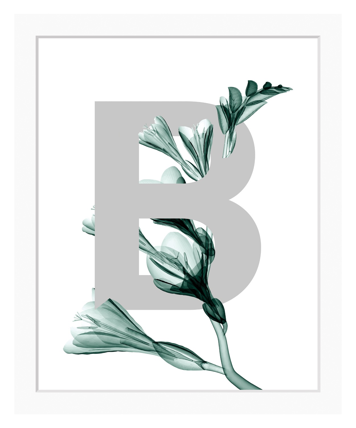 queence Bild »B-Flower«, Buchstaben, gerahmt, Blätter, Blume günstig online kaufen