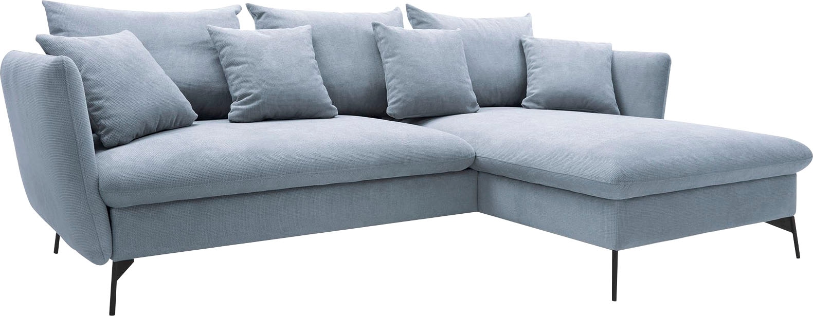 andas Ecksofa »LIVORNO,258 cm, L-Form,«, Schlaffunktion u. Bettkasten (139/224cm), Samt, Struktur, Webstoff