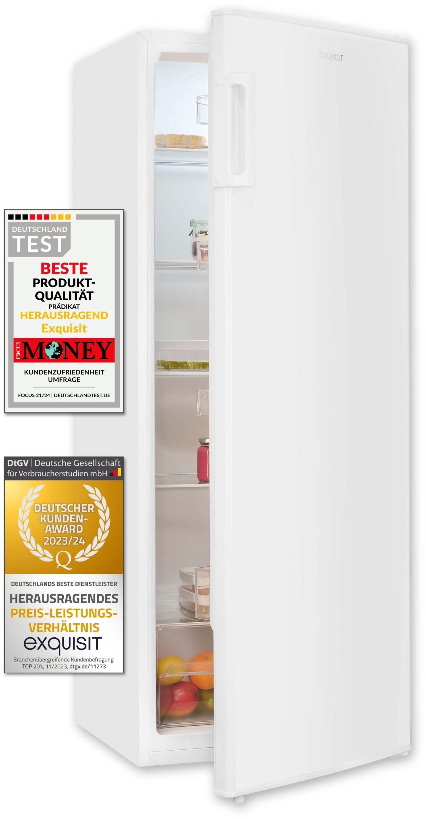 exquisit Vollraumkühlschrank »KS320-V-H-040D weiss«