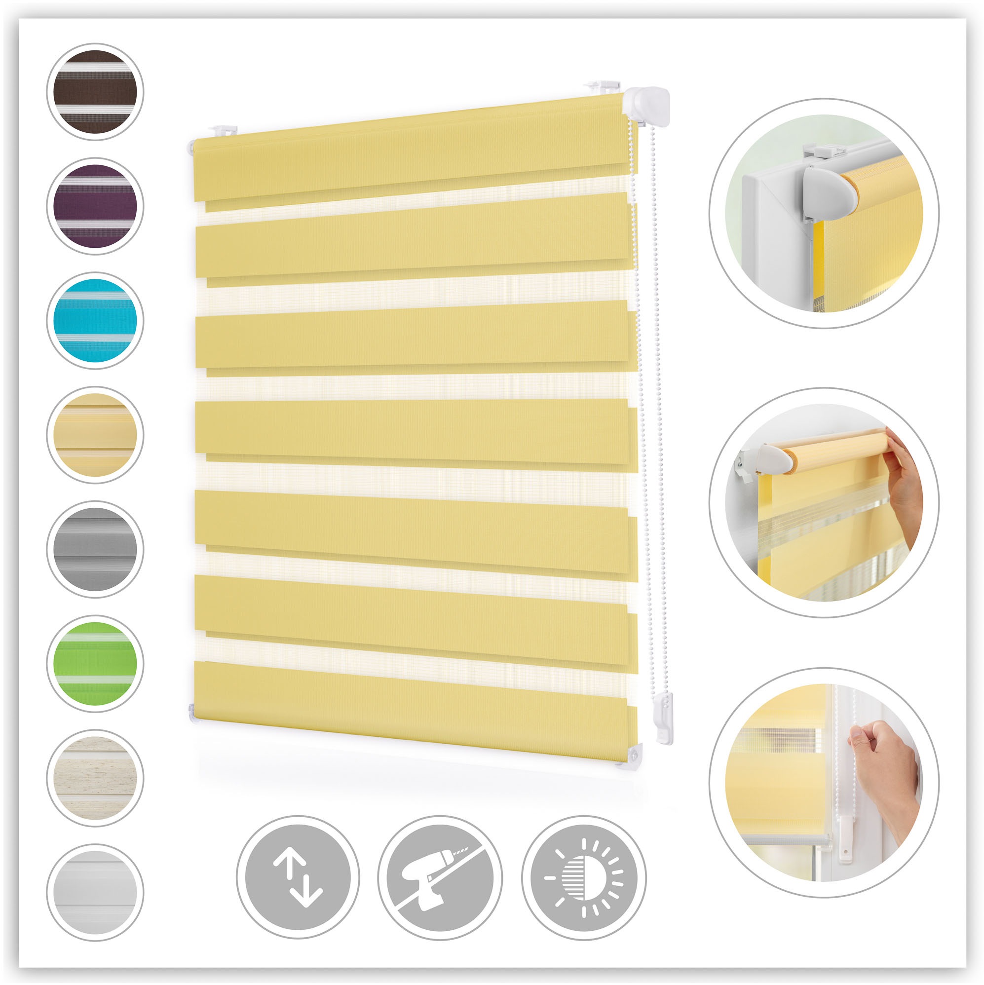 Doppelrollo Duo Rollo Klemmfix, LICHTBLICK ORIGINAL, günstig online kaufen