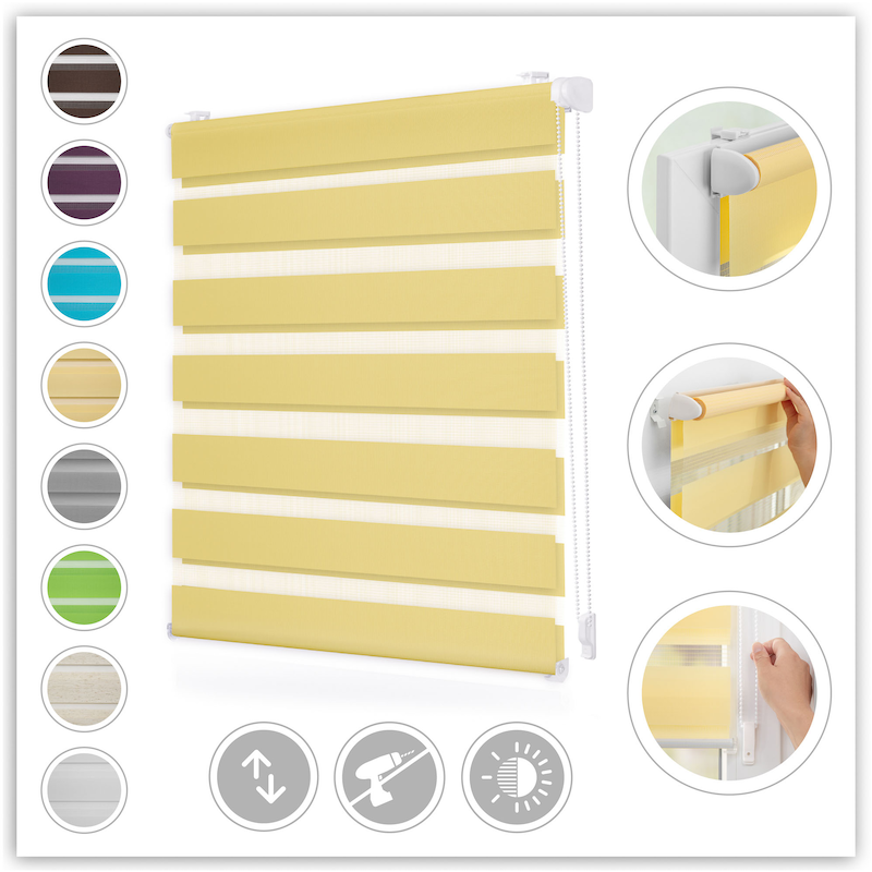 LICHTBLICK ORIGINAL Doppelrollo »Duo Rollo Klemmfix« Lichtschutz ohne Bohren freihängend Seitenzugrollo, Montage mit beiliegendem, verstellbarem...