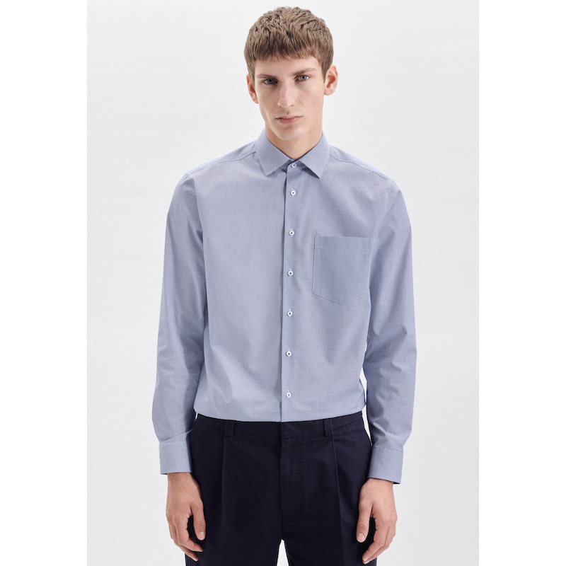 SEIDENSTICKER Businesshemd »Regular« Regular Langarm Kentkragen Karo dunkelblau 3XL (48) - normale Ärmellängen normale Ärmellängen 3XL (48)...