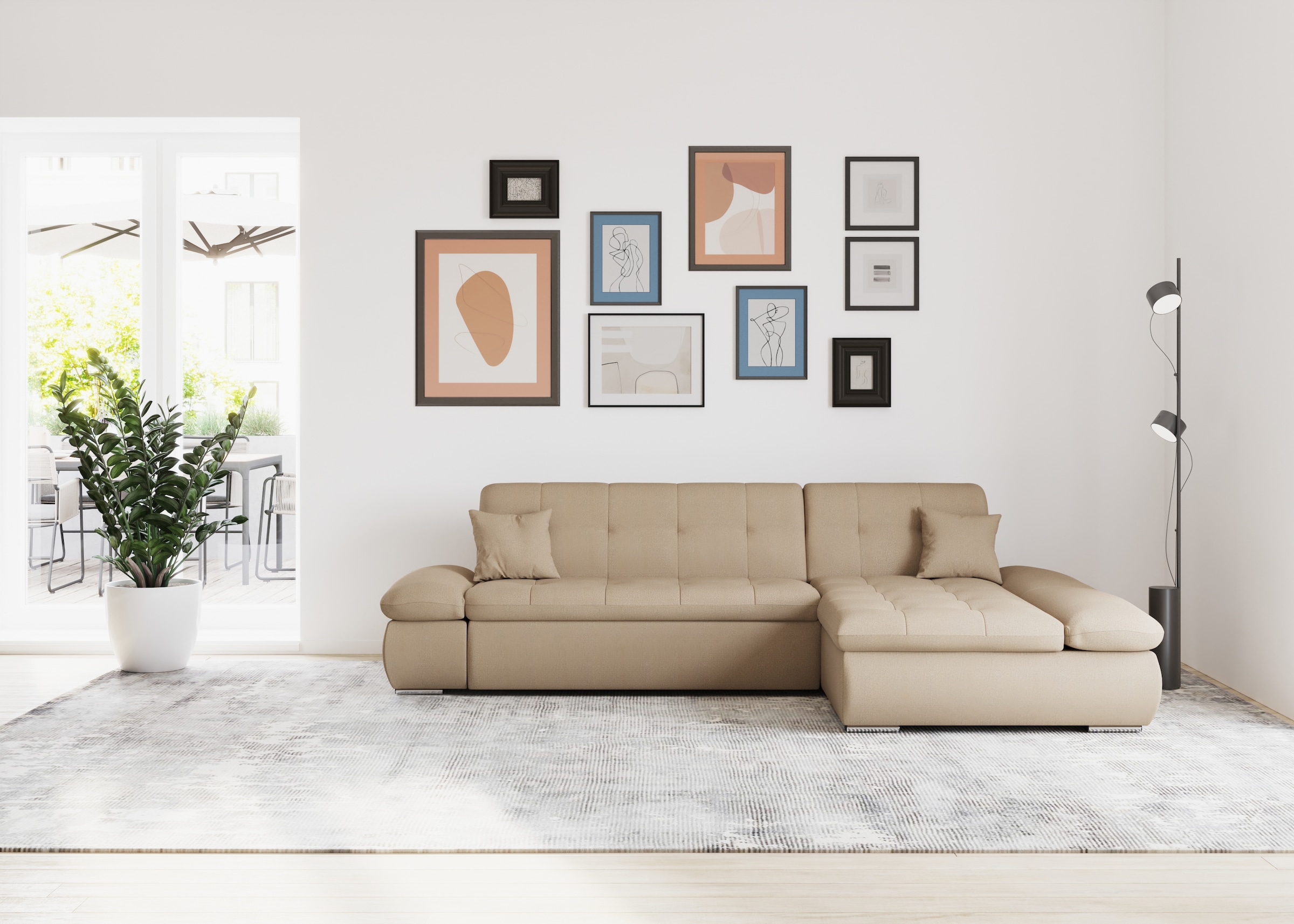 DOMO collection Ecksofa »Moric, L-Form, XXL-Sofa - Breite 300cm«, wahlweise günstig online kaufen