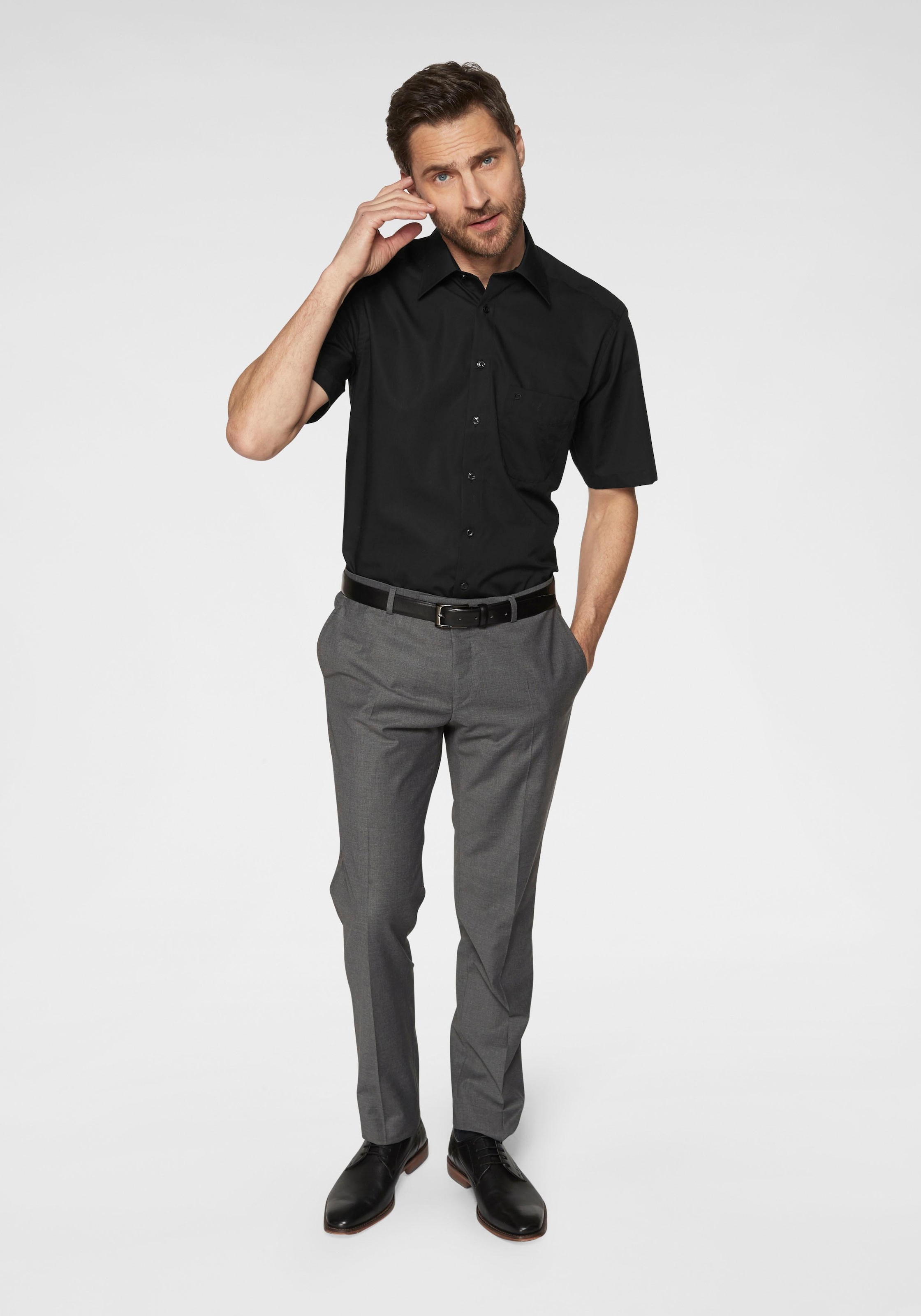 OLYMP Kurzarmhemd »Luxor comfort fit«, Kurzarmhemd mit Brusttasche, bügelfrei
