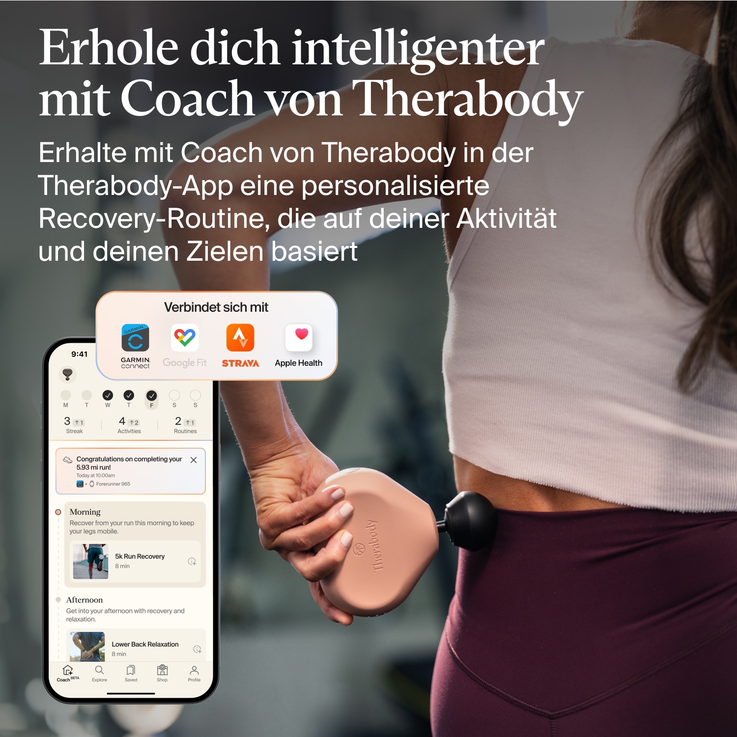 Therabody Massagepistole »Theragun Mini 3.0 Schmerzlinderung, Erholung, Stressreduktion«, App-Steuerung, portabel, 3 Aufsätze