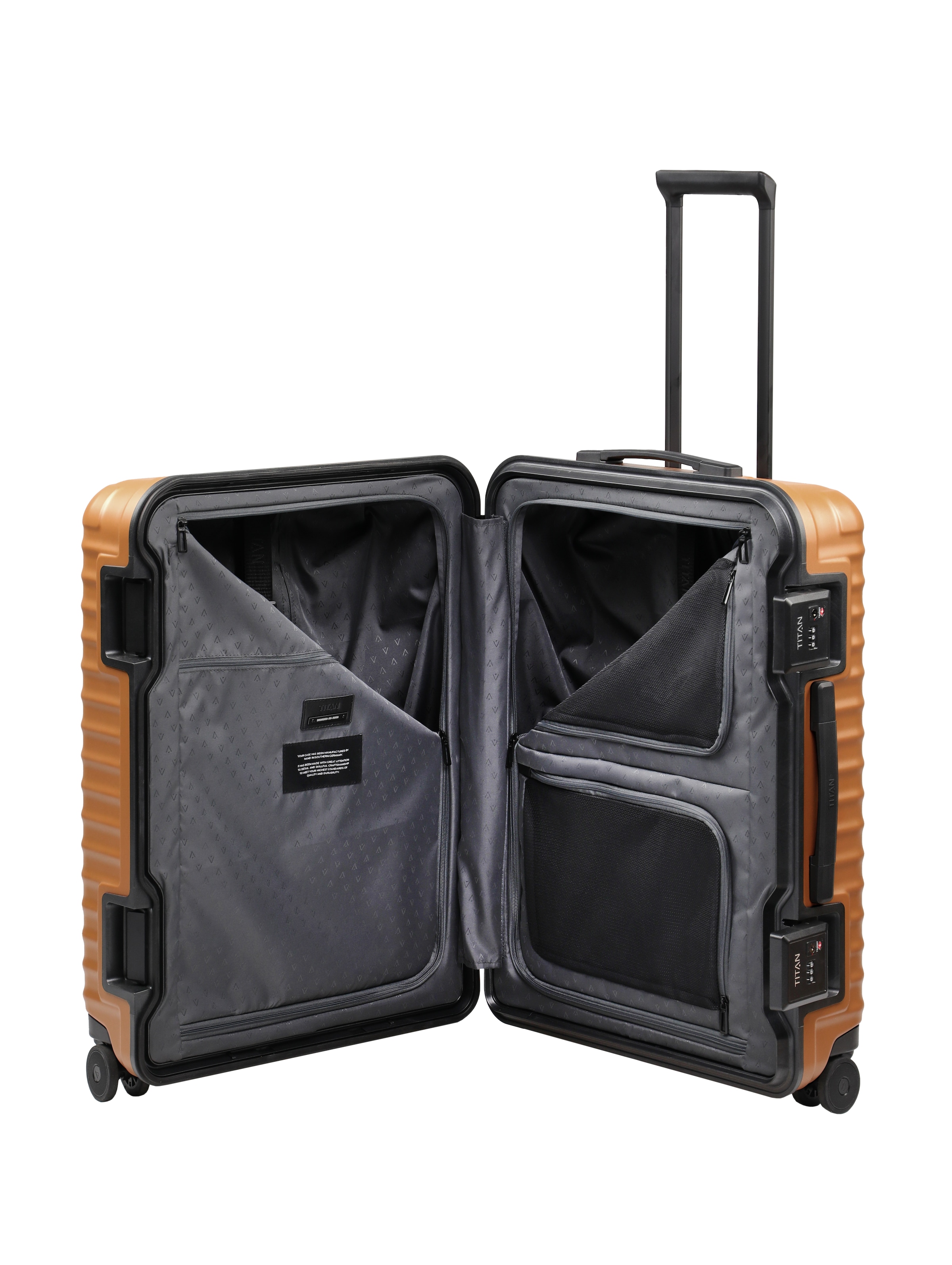 TITAN - Made in Germany Trolley »OVERSEAS Koffer Hartschale« 84 l 4 Rollen mit TSA-Rahmenschloss, intelligenter Innenaufteilung Größe M+
