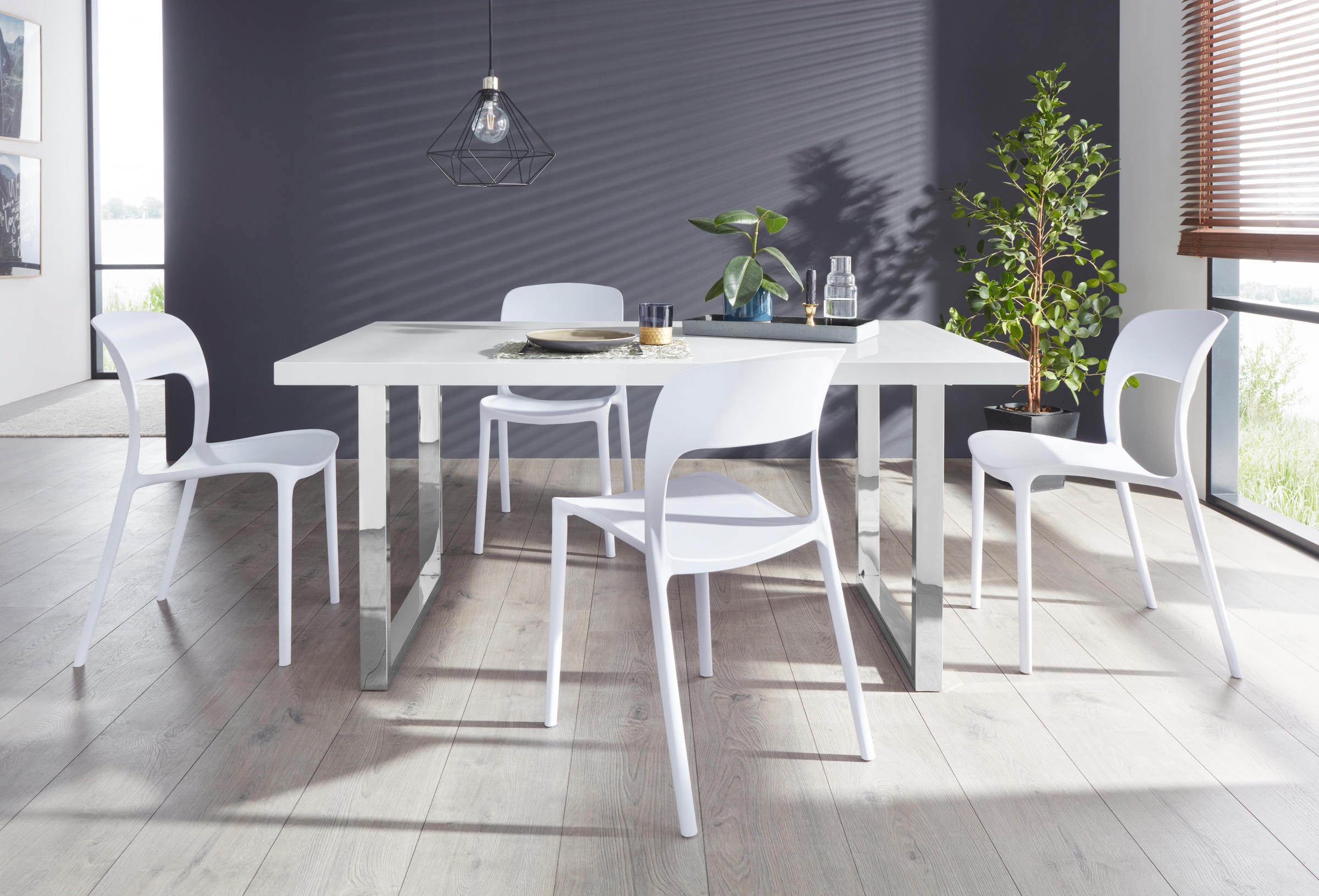 Paroli Esstisch »Manger«, Breite 180 cm, mit U-Gestell aus Edelstahl