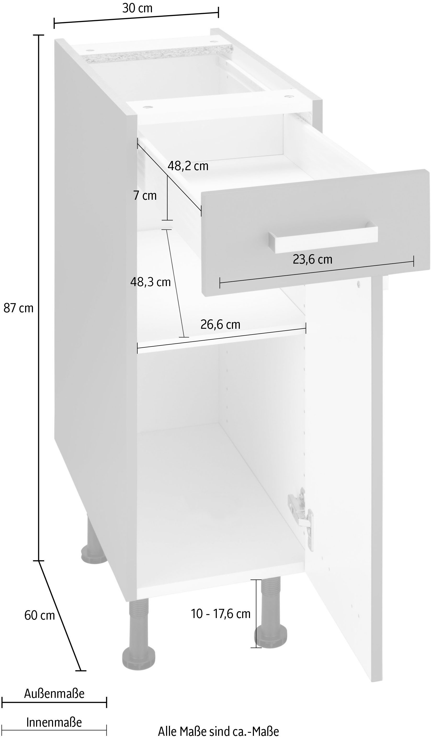 OPTIFIT Unterschrank »Parma« Breite 30 cm