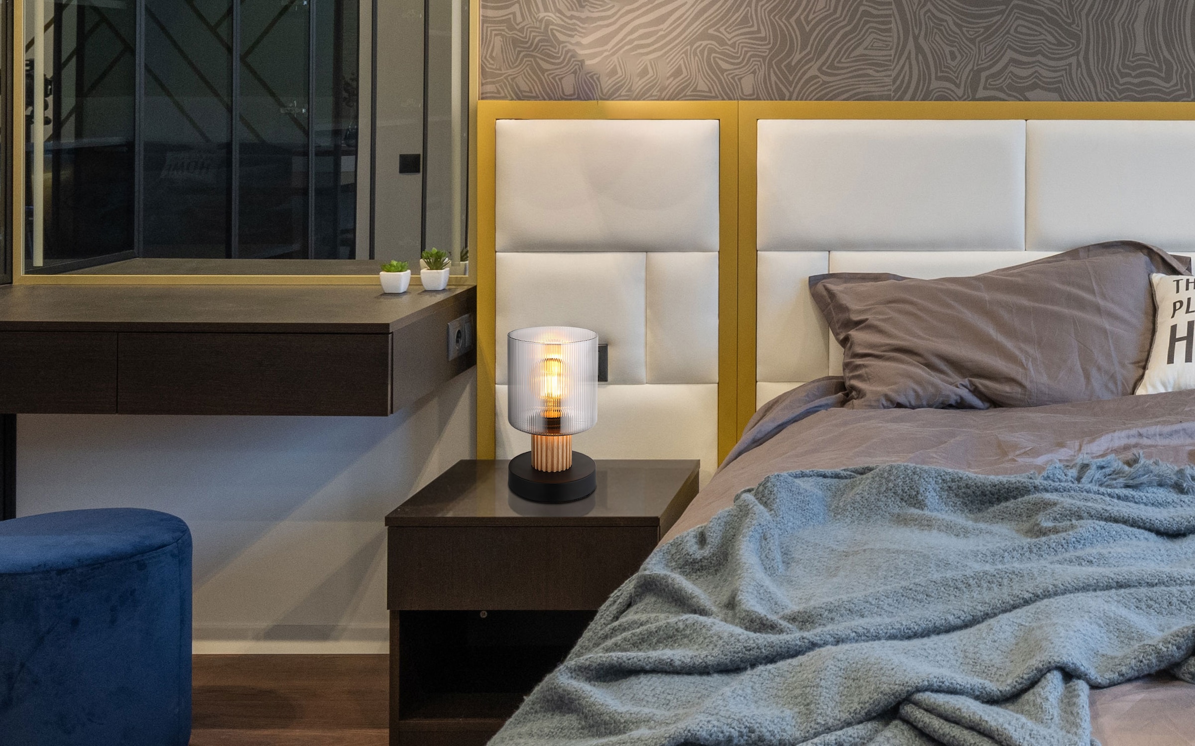 GLOBO LIGHTING Tischleuchte »ALEIDIS« E27 1 Stk. Tischlampe Nachttischlampe Deko-Tischleuchte Schlafzimmer