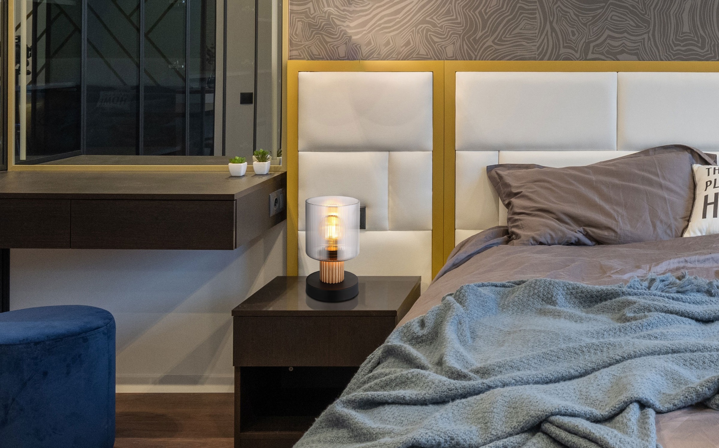 GLOBO LIGHTING Tischleuchte »ALEIDIS« E27 1 Stk. Tischlampe Nachttischlampe günstig online kaufen