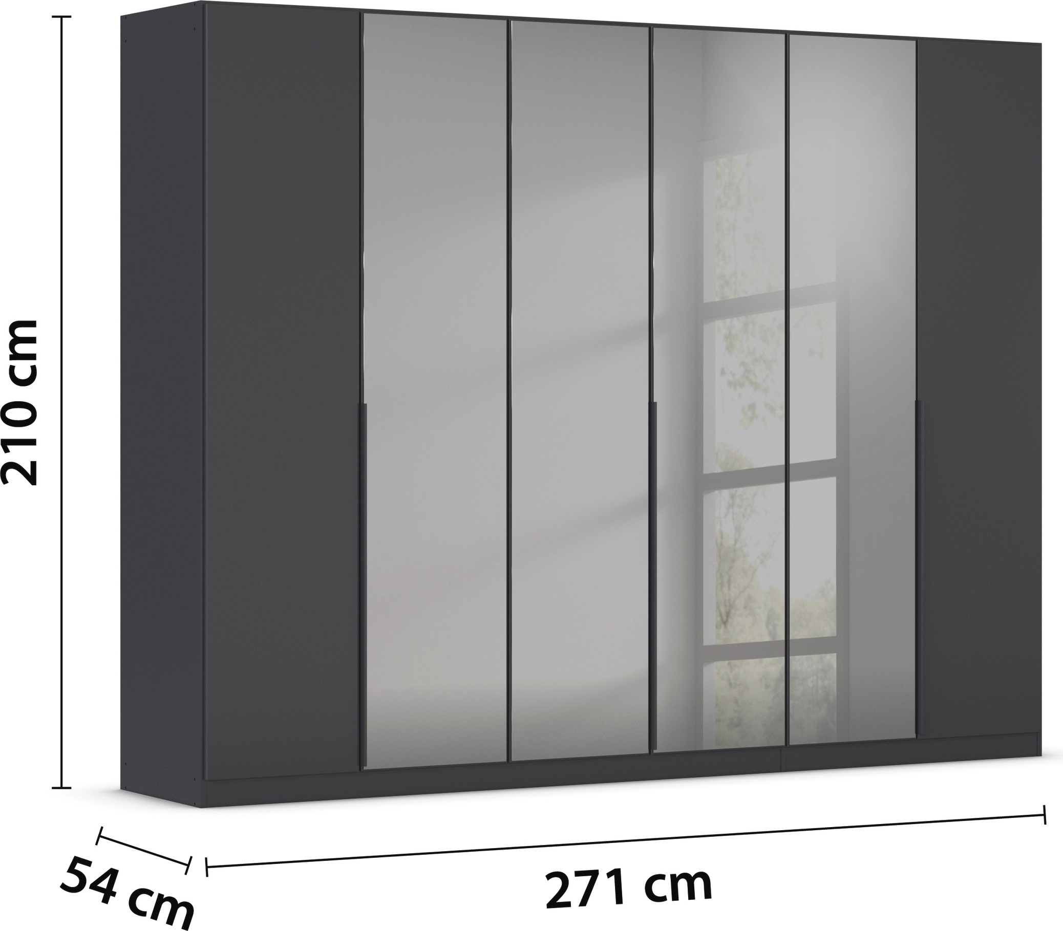INOSIGN BY RAUCH Drehtürenschrank »Ferris Schrank Breite 2,10m BESTSELLER Schlafzimmerschrank«, Kleiderschrank mit Spiegel in den Ausführungen BASIC/CLASSIC/PREMIUM