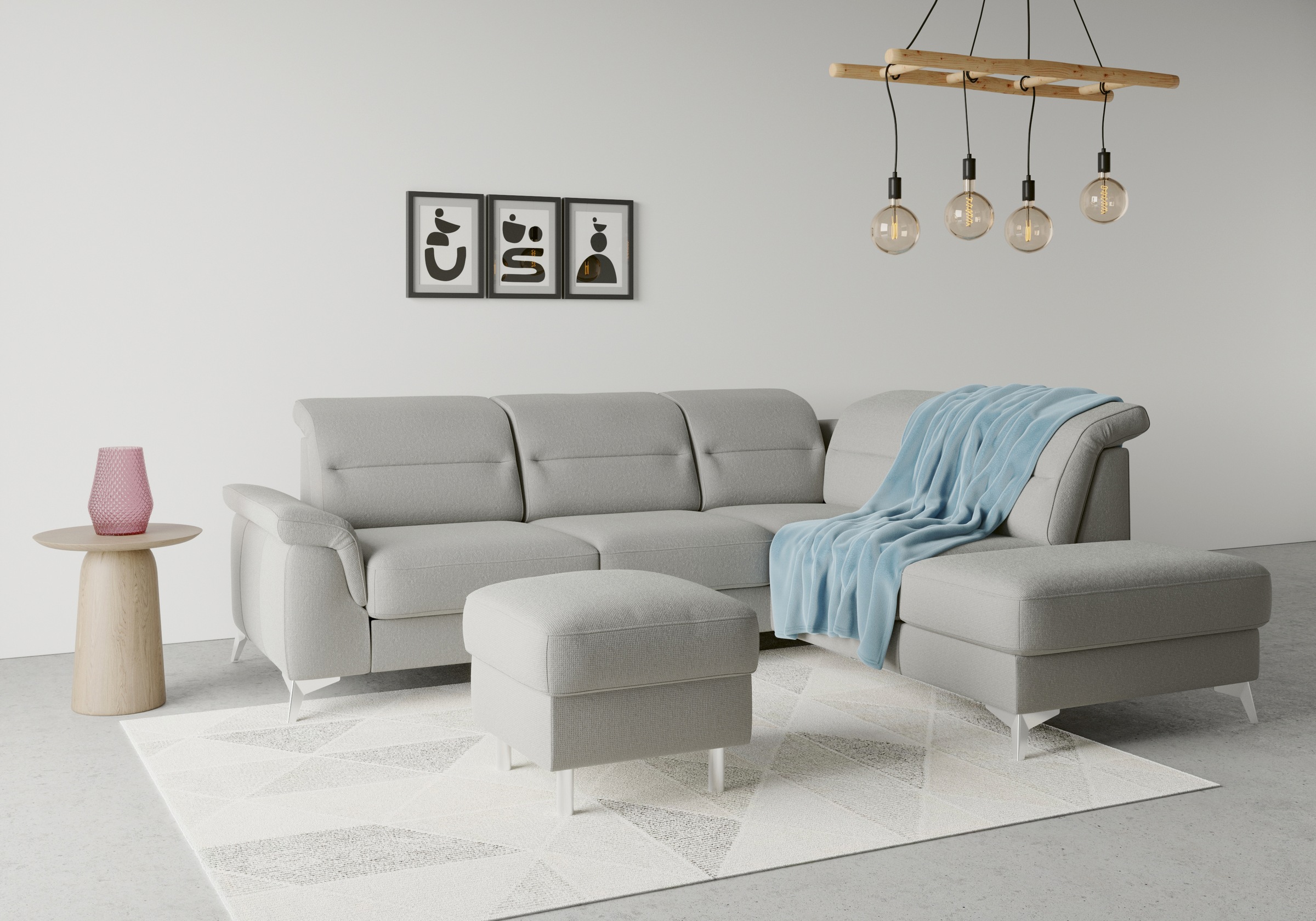 sit&more Ecksofa »Sinatra L-Form«, mit Ottomane, optional mit Kopfteilverstellung und Armteilfunktion
