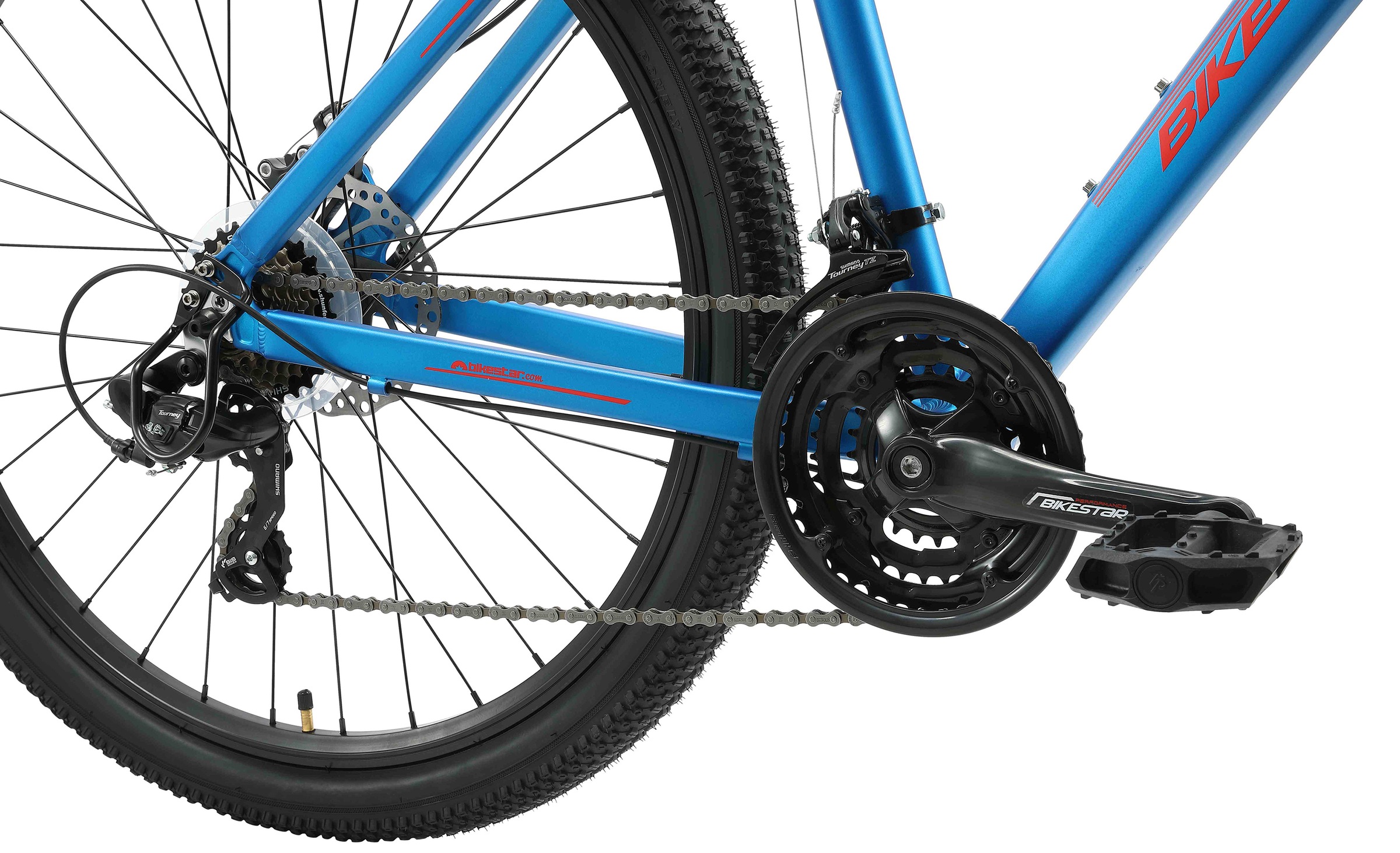 Bikestar Mountainbike, 21 Gang, Shimano, RD-TY300 Schaltwerk, Kettenschaltung, für Damen und Herren, Kettenschaltung