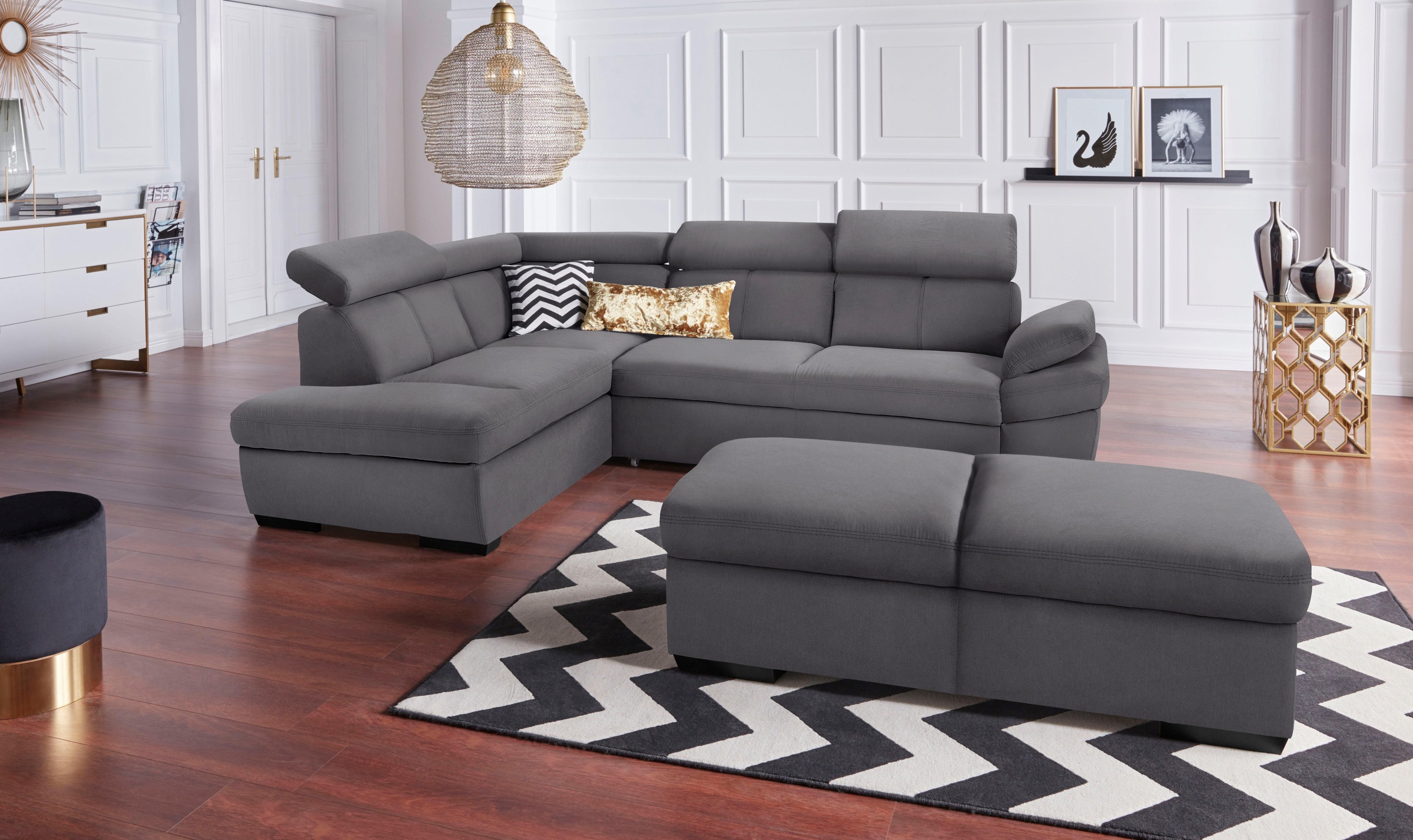 exxpo - sofa fashion Ecksofa "Salerno, klassisch modernes Funktionssofa, ho günstig online kaufen