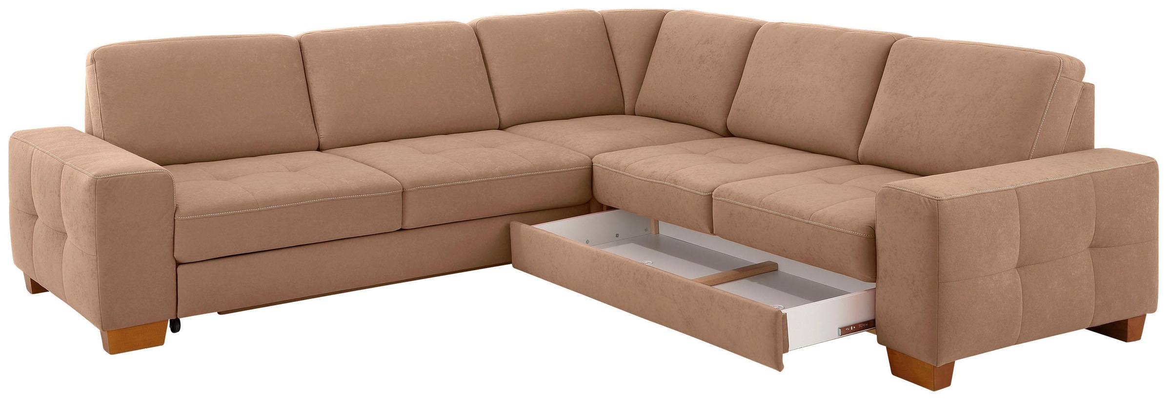 Home affaire Ecksofa »Puccini L-Form«, mit Federkern, Sitztiefenverstellung, Kontrastnaht