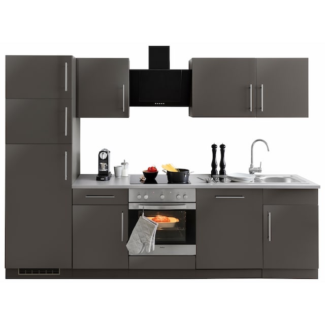 wiho Küchen Küchenzeile »Cali«, mit E-Geräten und Kühl-Gefrierkombination,  Breite 280 cm auf Raten kaufen