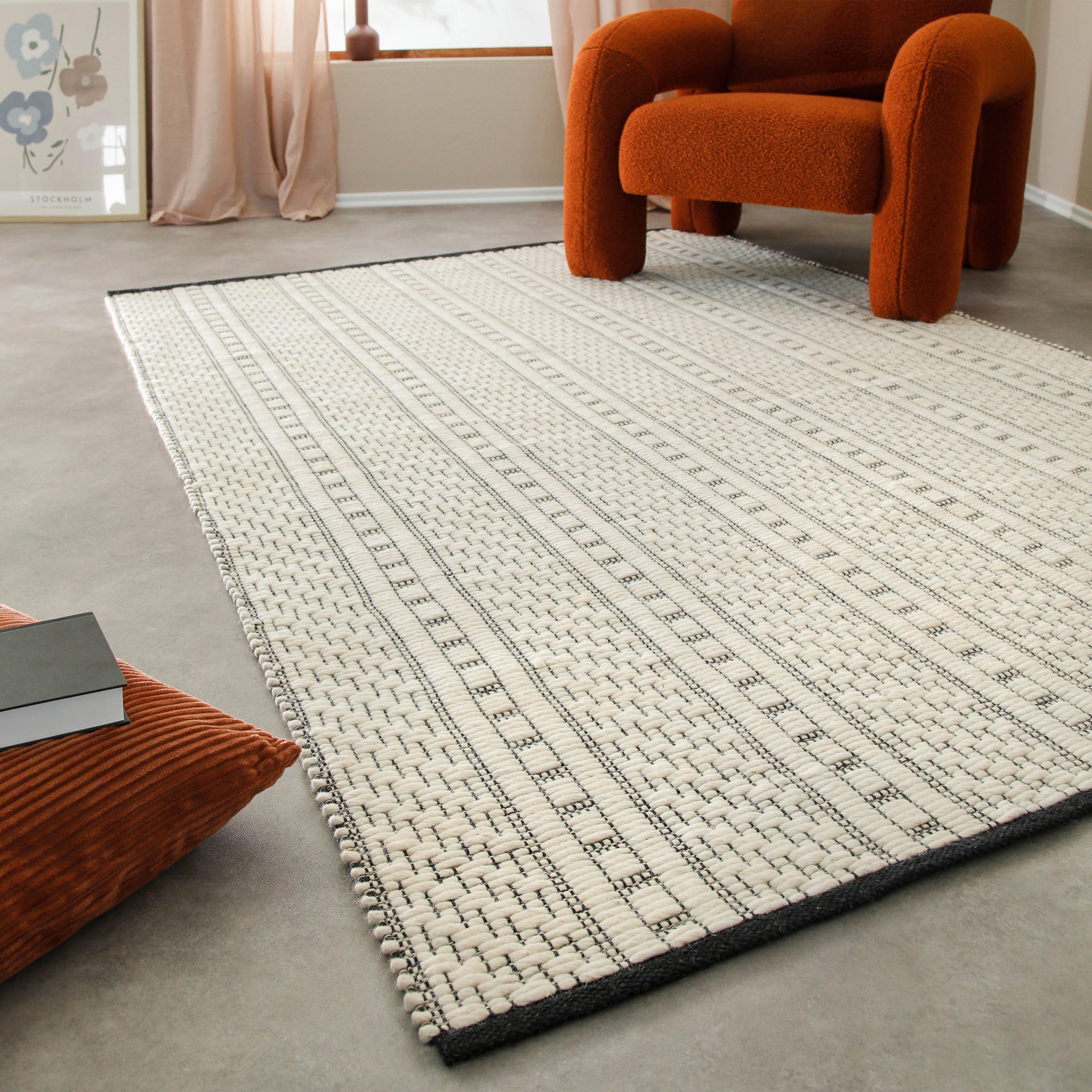 Wecon home Teppich »Liv«, rechteckig, 8 mm Höhe, handgewebt, robust, strapazierfähig, skandinavisch, Naturfaser