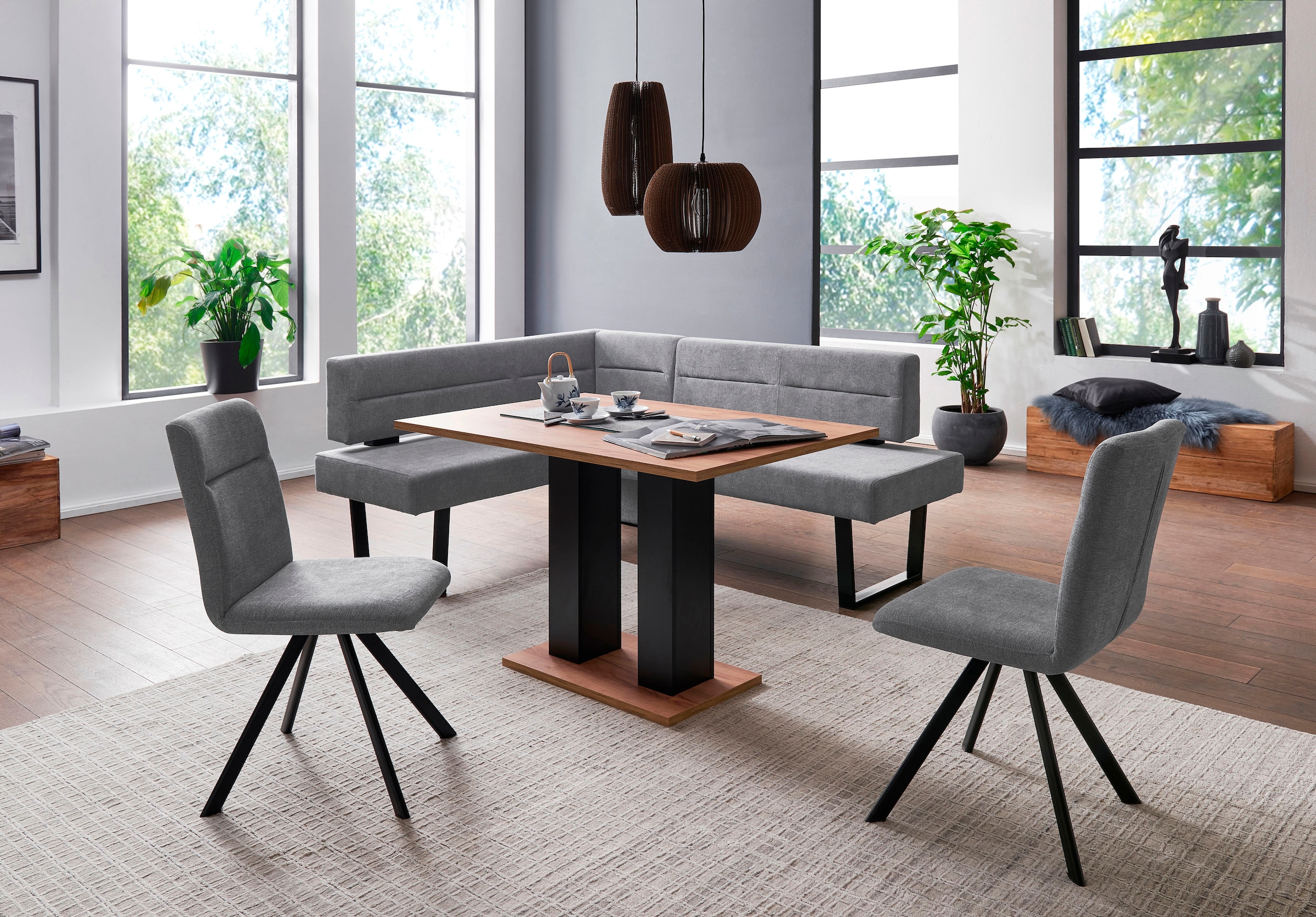massivline&more Eckbank »Martina«, modernes Design, Gestell aus massivem Metall