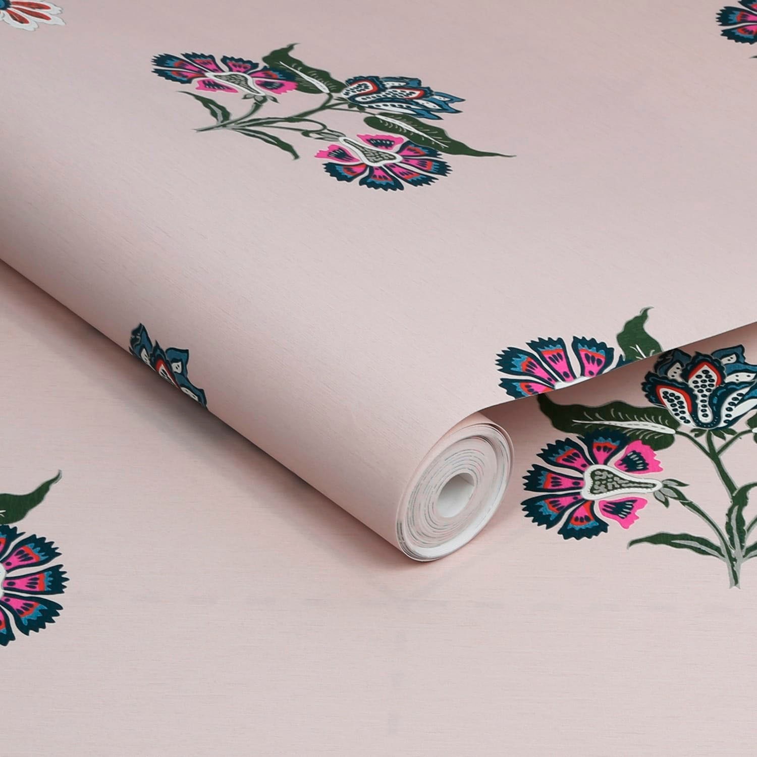 Joules Vliestapete »Indienne Block Print Dawn Grey« floral glatt floral