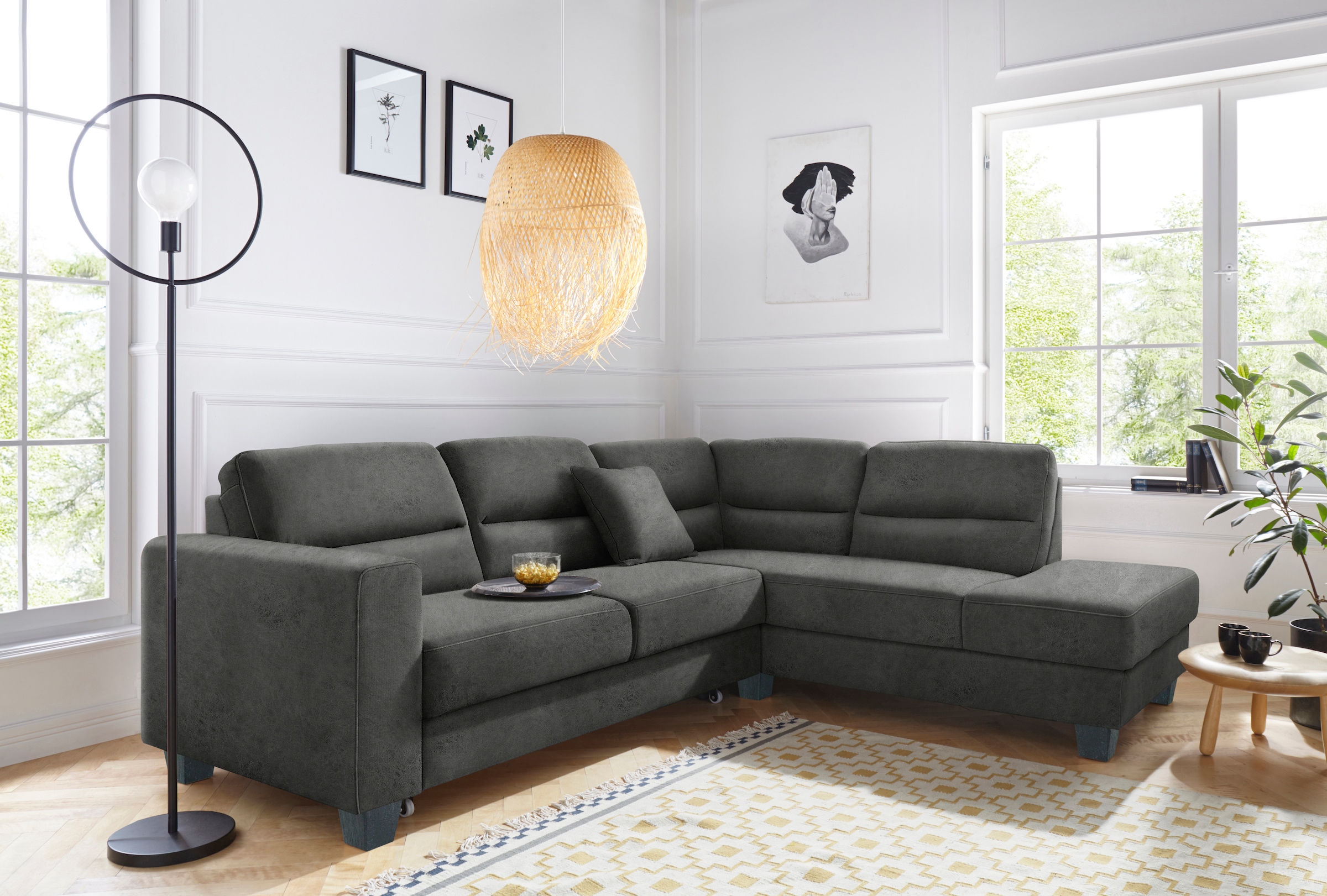 TRENDMANUFAKTUR Ecksofa »Chamber, zeitlos und modern, hoher Sitzkomfort, L- günstig online kaufen