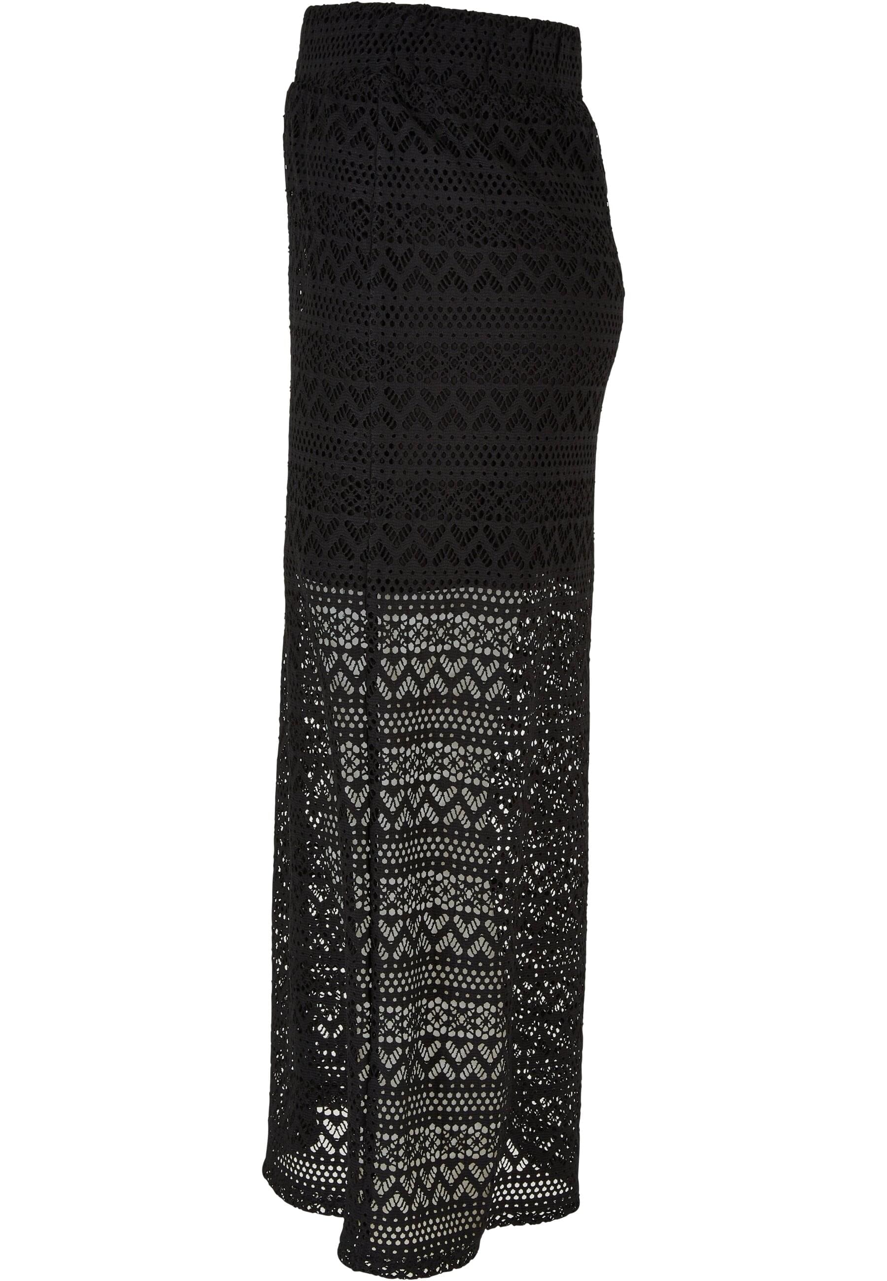 URBAN CLASSICS Jerseyrock »Urban Classics Damen Ladies Stretch Crochet Lace Midi Skirt« 1 Stk.