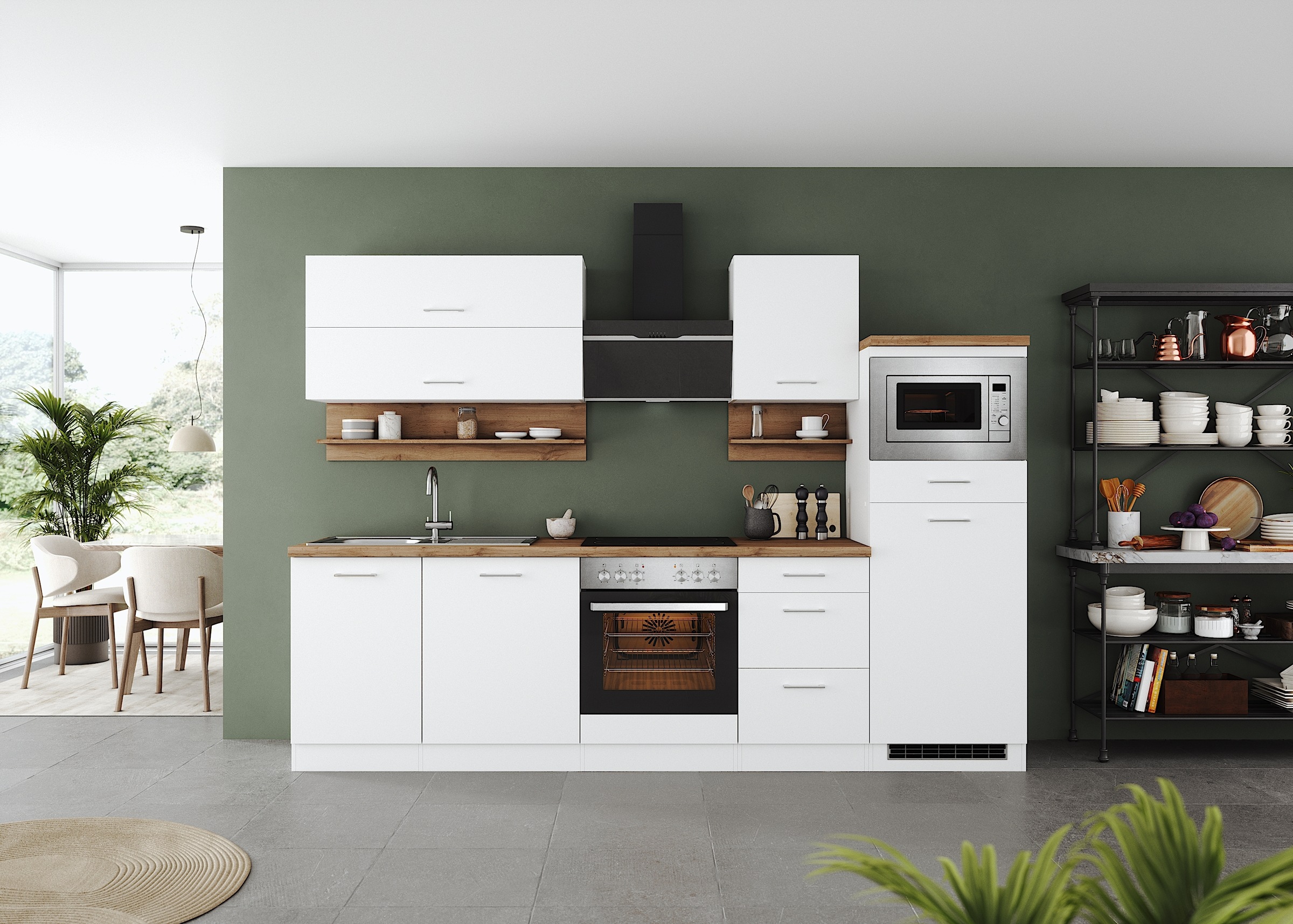 KOCHSTATION Küchenzeile »KS-Milan«, 280 cm breit, robuste Metallauszüge, vi günstig online kaufen