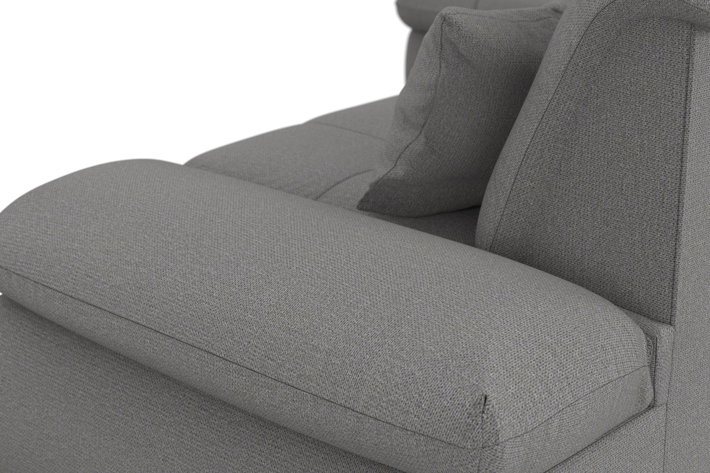 DOMO collection Ecksofa »Moric, L-Form, XXL-Sofa - Breite 300cm«, wahlweise mit Bettfunktion und Armteilverstellung, dunkelgrau