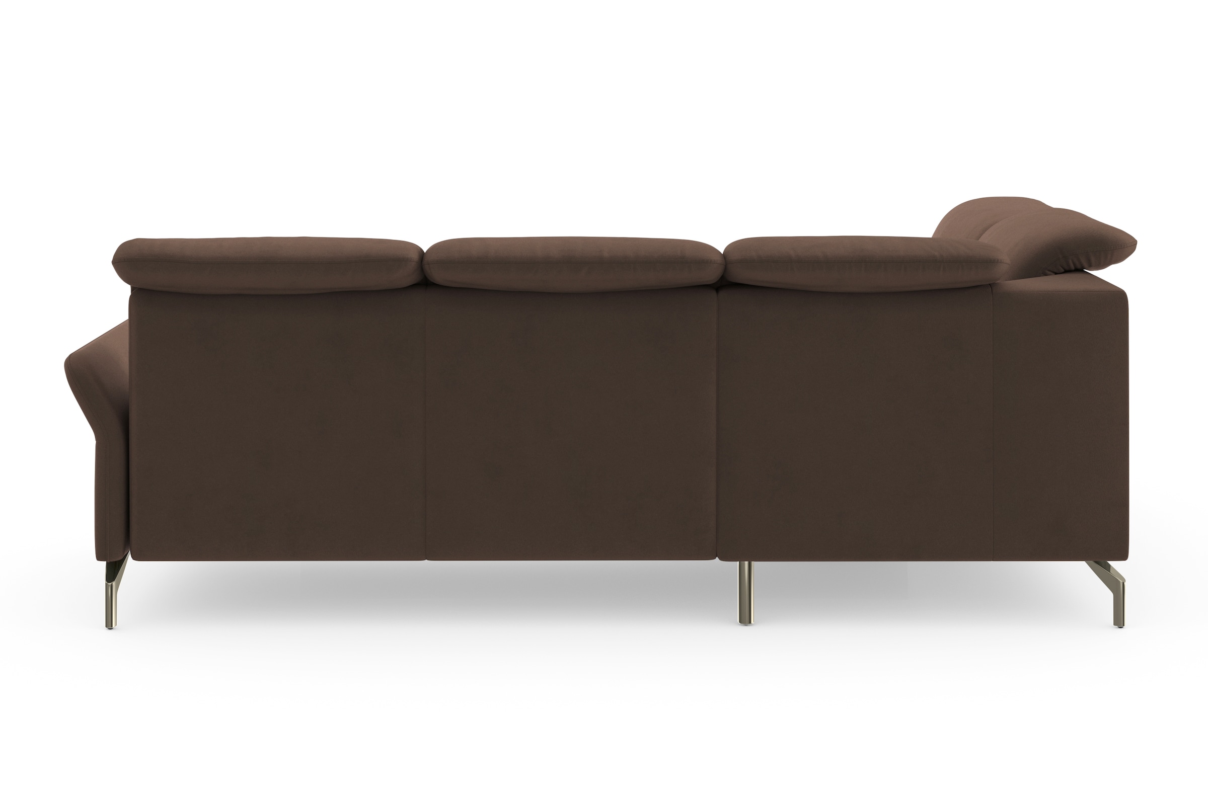 sit&more Ecksofa »Fashion L-Form«, wahlweise mit Kopfteilverstellung, Vorziehsitz, motorisch, Nickelfüße