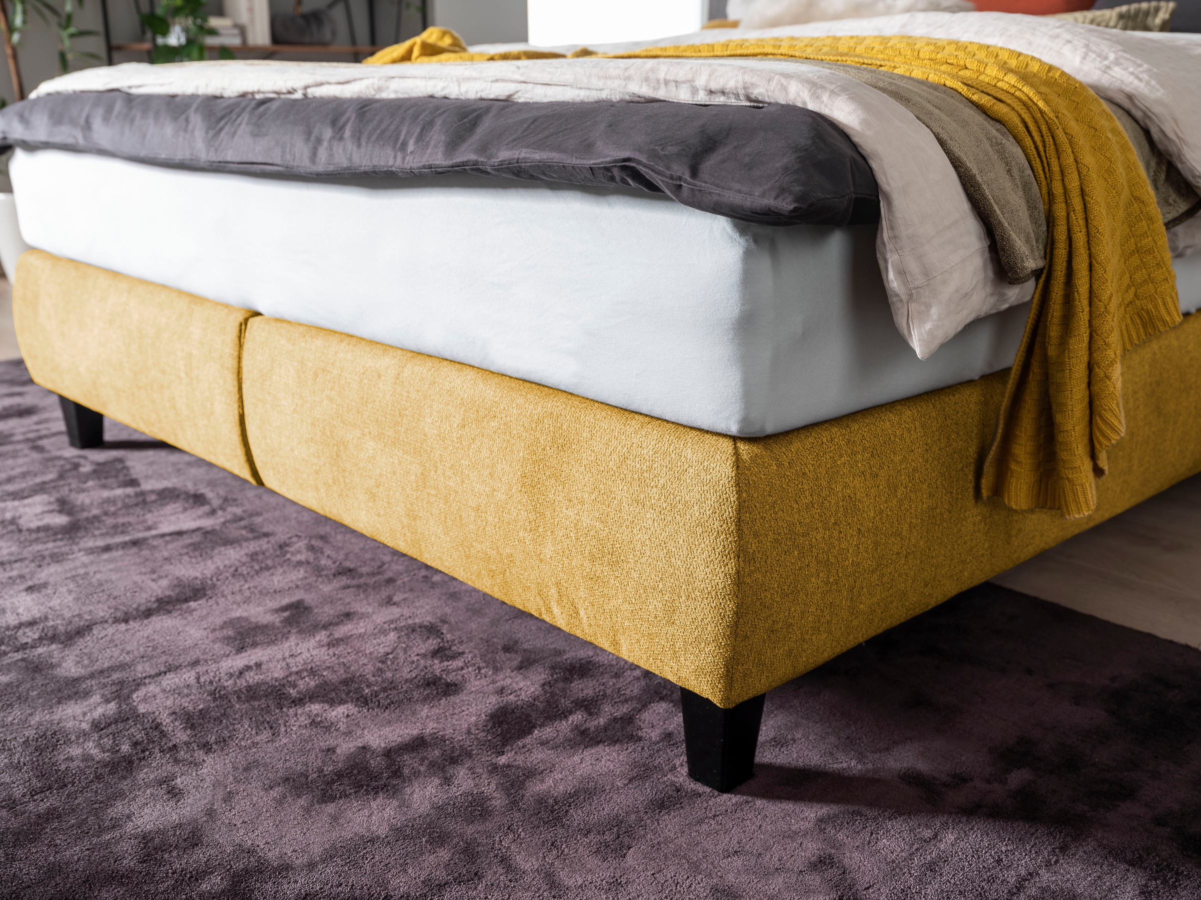 alina Boxspringbett »Edera«, Doppelbett wahlweise mit Topper, Liegefläche 180x200 cm, mit Steppung