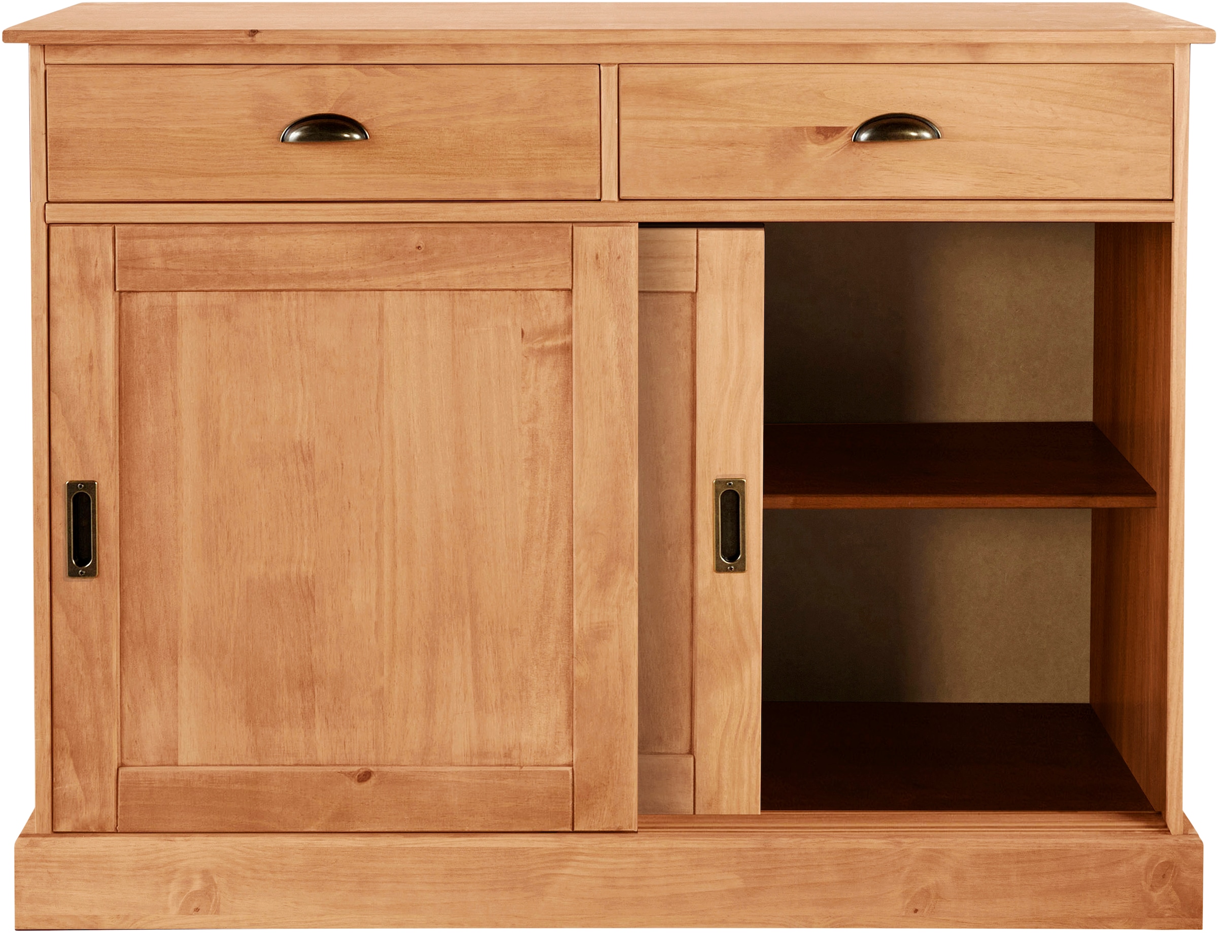 Home affaire Sideboard »Schröder«, Kommode, 2 Schiebetüren, 2 Schubkasten, aus massivem Kiefernholz