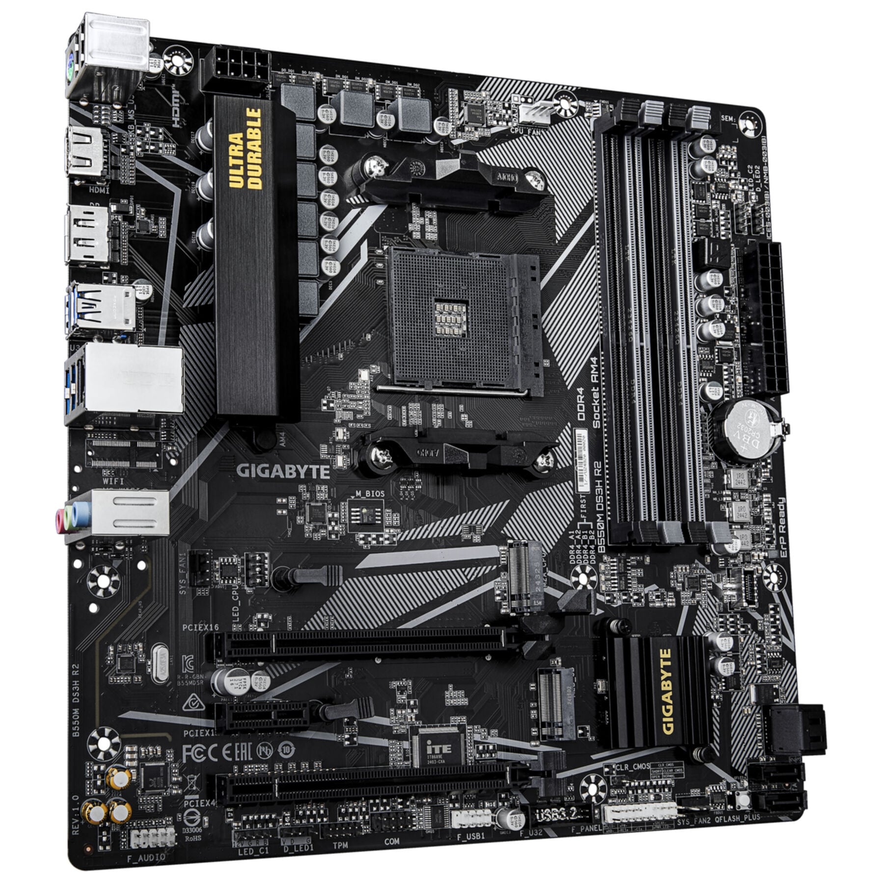 Gigabyte Mainboard »B550M DS3H R2 Mainboard – AMD Ryzen 5000 Prozessoren, 5+3 Phasen VRM,«