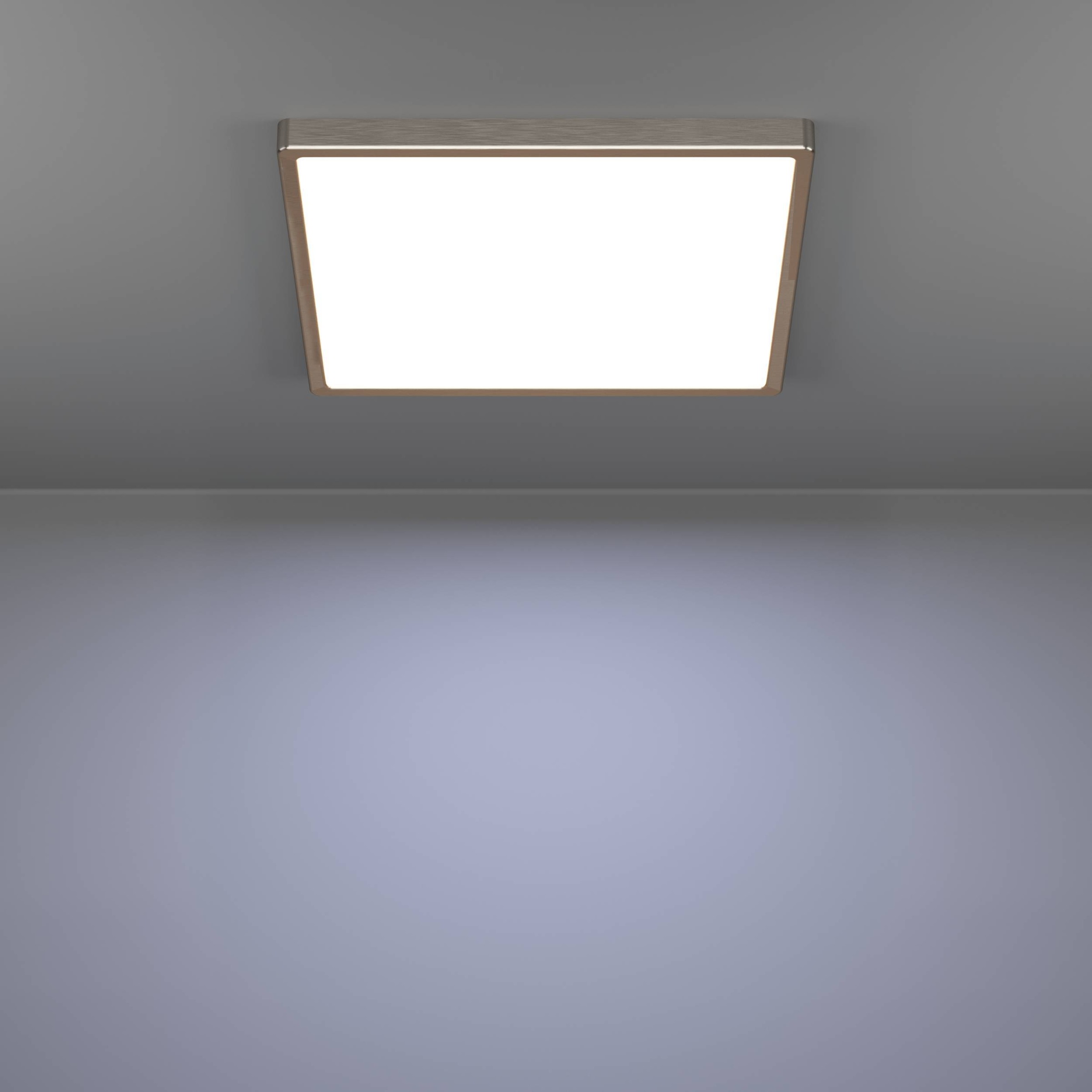 EGLO Aufbauleuchte »Fueva 6 Aufbaulampe, Metall und Kunststoff, silber, weiß, Deckenlampe« LED-Modul 1 Stk. Kaltweiß | Neutralweiß | Warmweiß Aufbauleuchte - L39 x B39 x H2,5 cm - nickel-matt - 17,5W inkl.