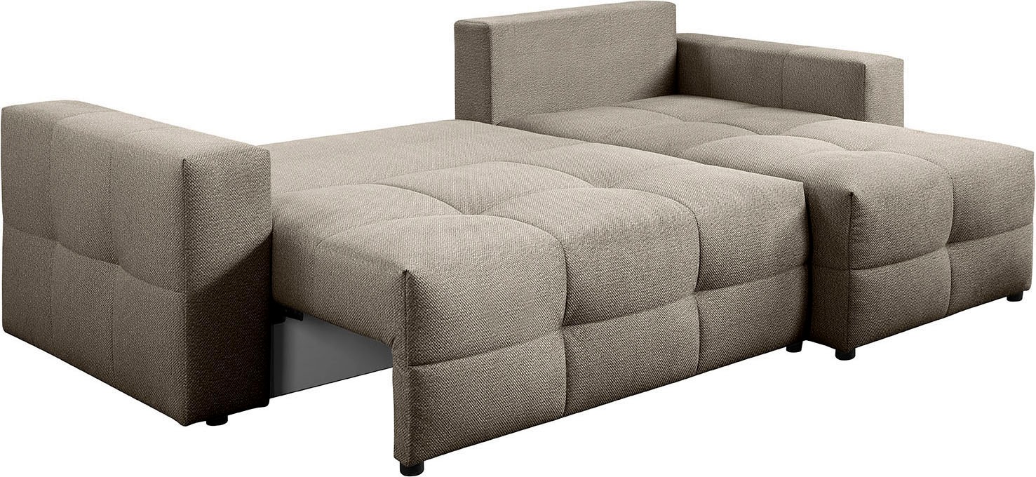 exxpo - sofa fashion Ecksofa Praktische Funktionsecke mit Federkern, Bettfunktion und Stauraum