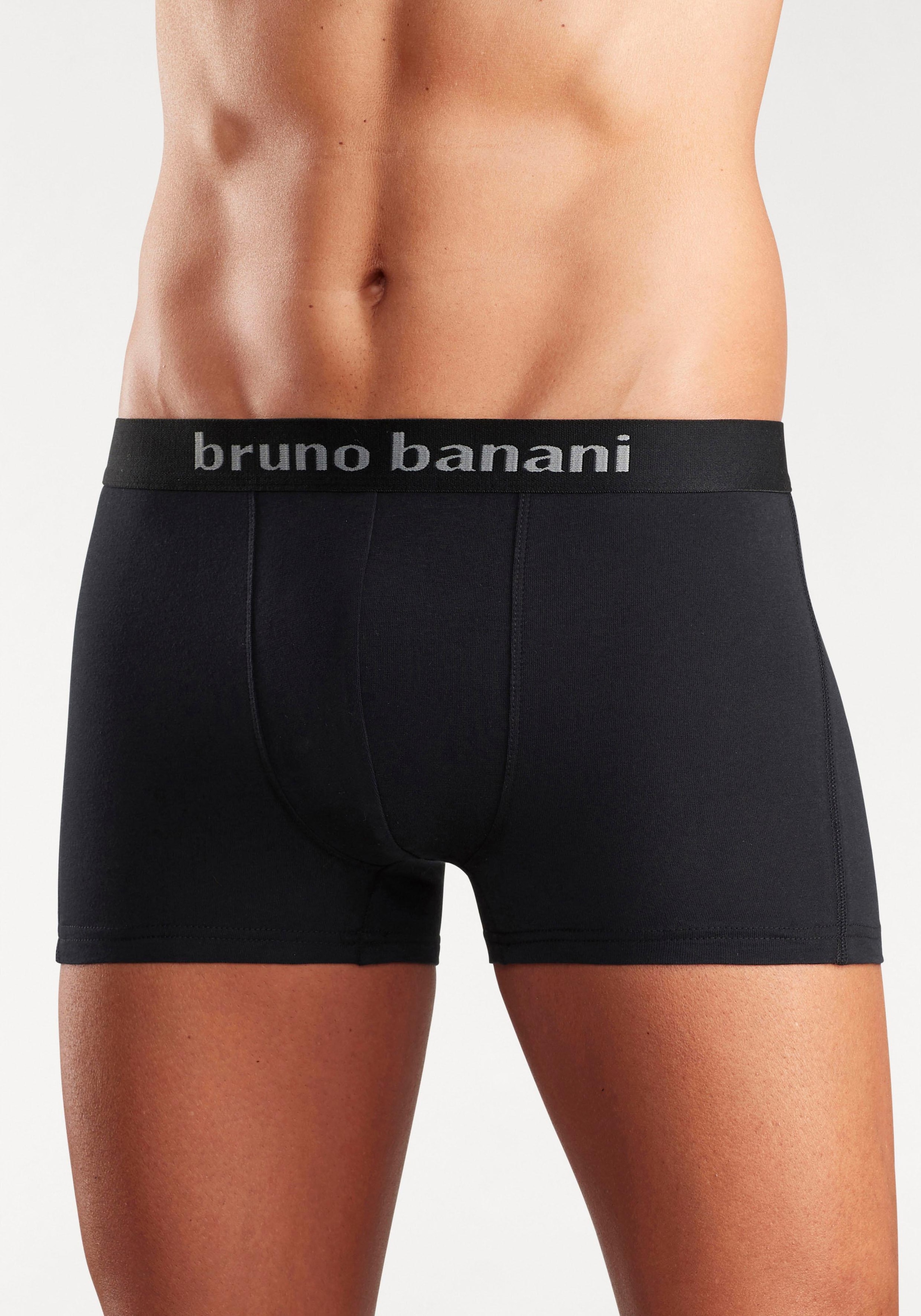 Bruno Banani Boxer »Boxershorts für Herren«, (Packung, 4 St.), mit farbigen Marken-Schriftzug am Bündchen